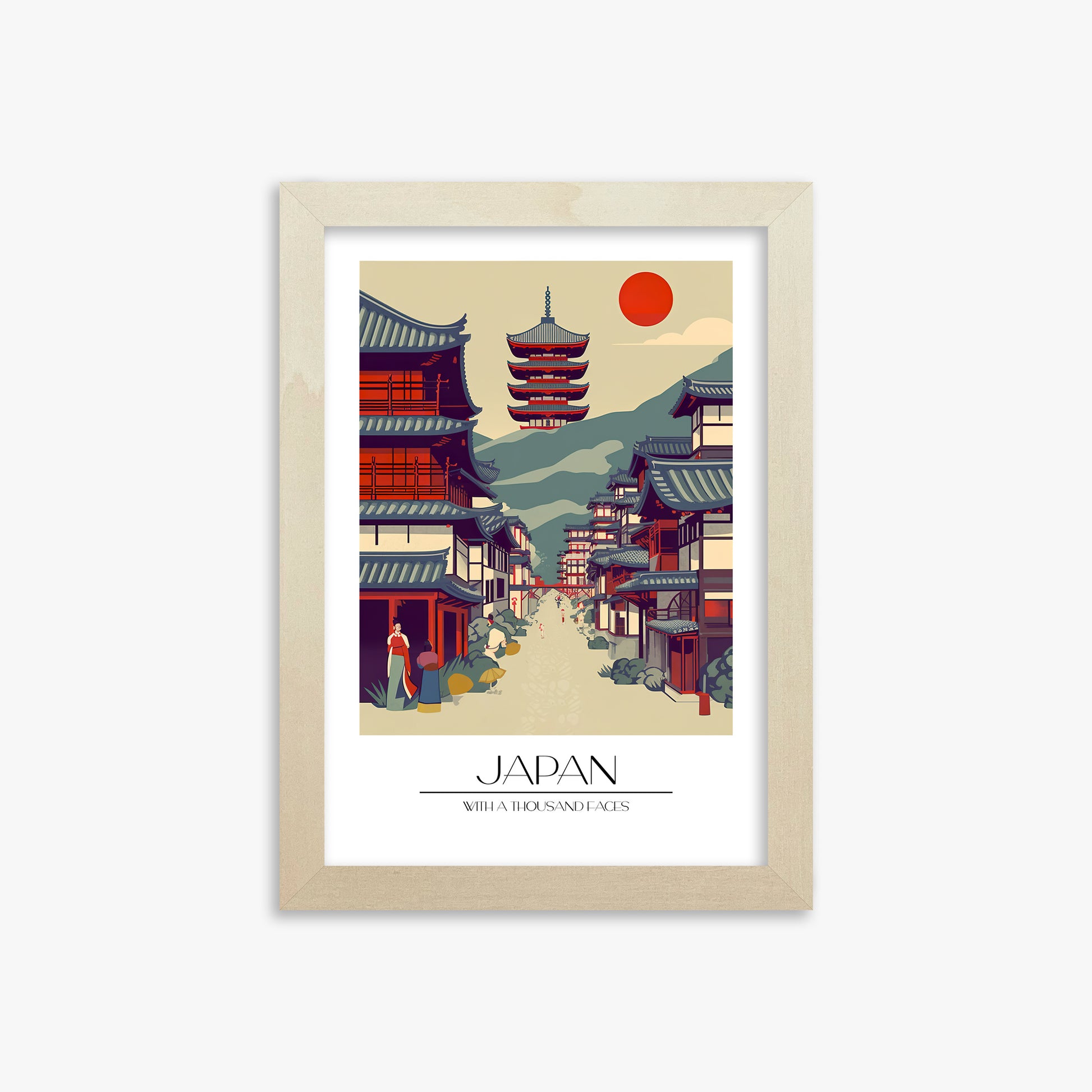 Ancient Street Journey, 21x30cm Framed Poster With Lime Wood Frame
