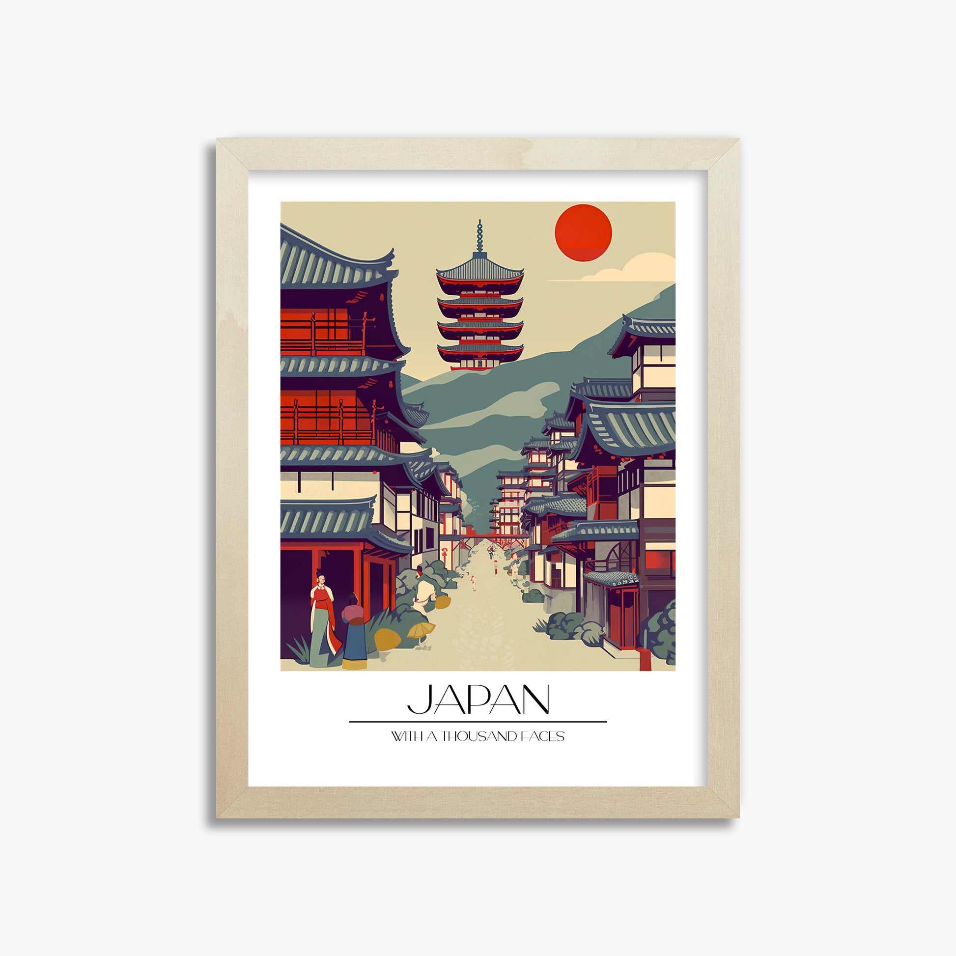 Ancient Street Journey, 30x40cm Framed Poster With Lime Wood Frame