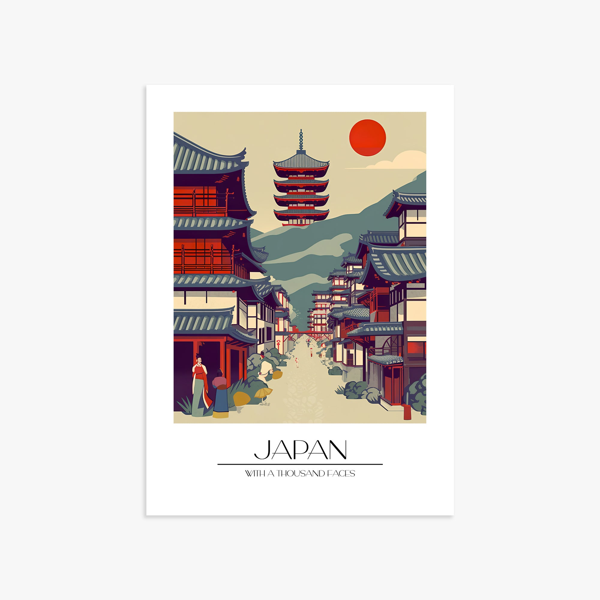 Ancient Street Journey, 50x70cm Poster Unframed