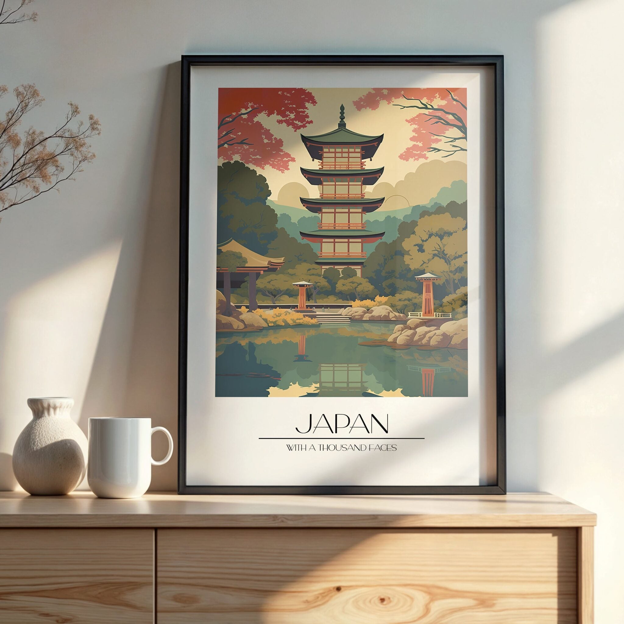 Design Concept No. 22 for Serene Garden Temple Modern Poster Art