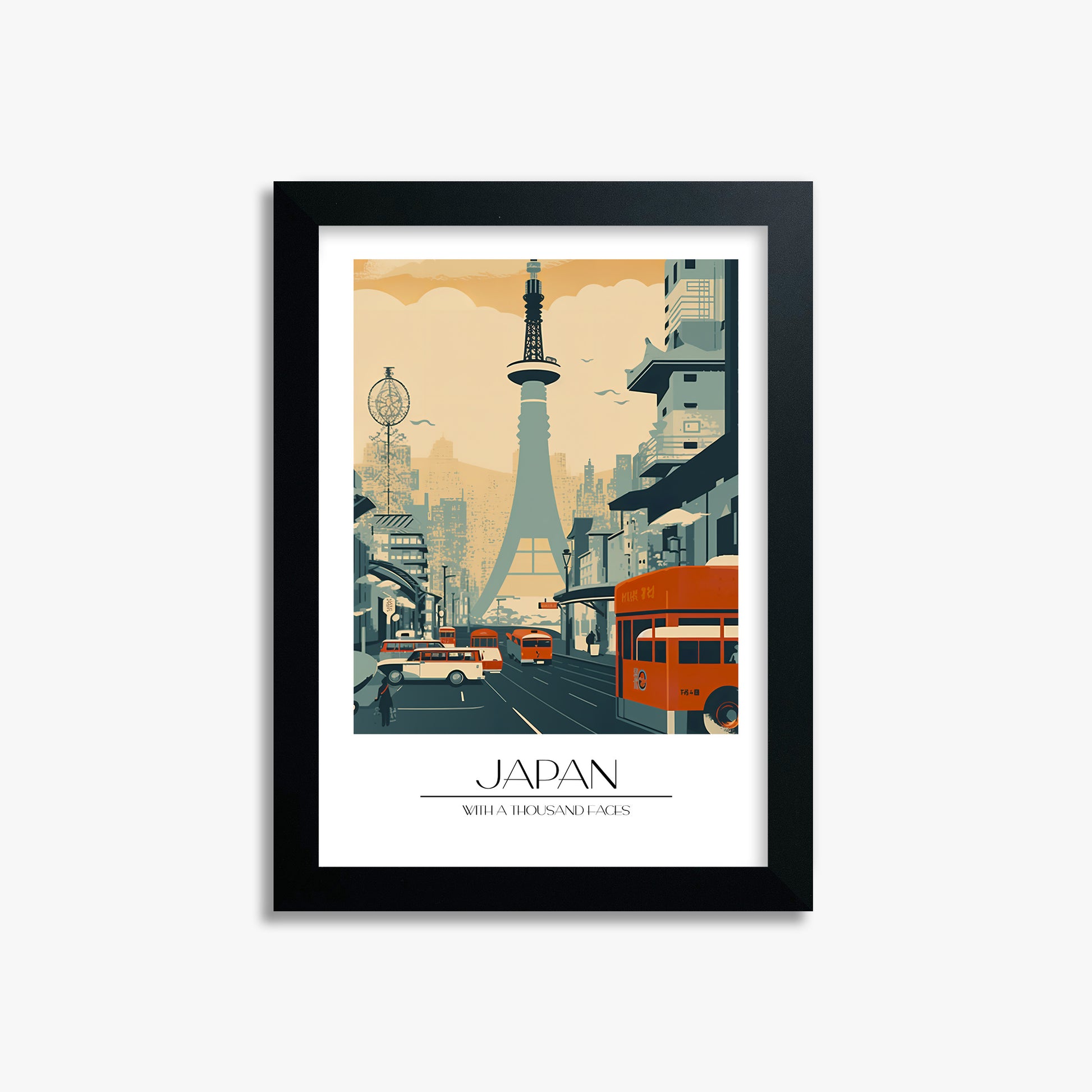 Retro Tower Boulevard, 21x30cm Framed Poster With Black Frame