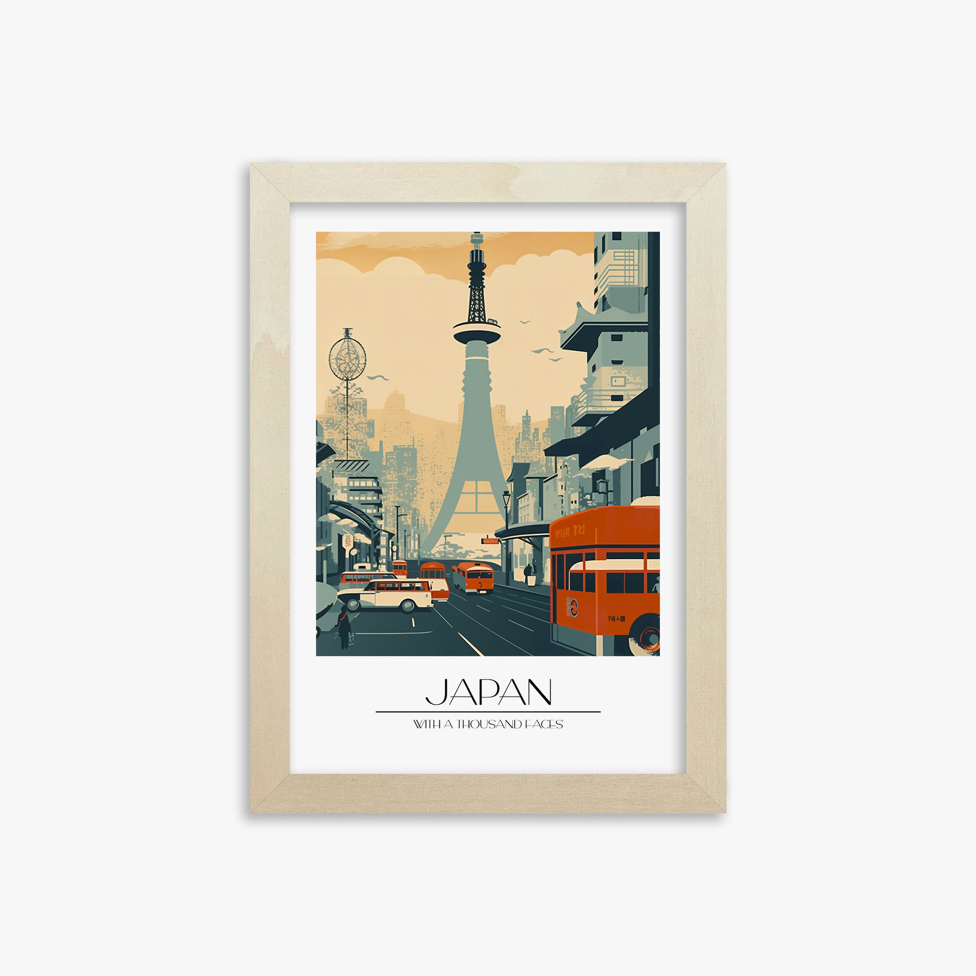 Retro Tower Boulevard, 21x30cm Framed Poster With Lime Wood Frame