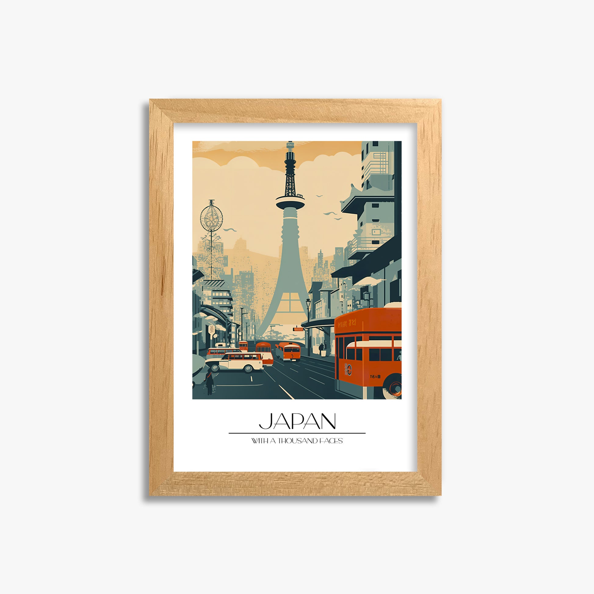 Retro Tower Boulevard, 21x30cm Framed Poster With Oak Frame
