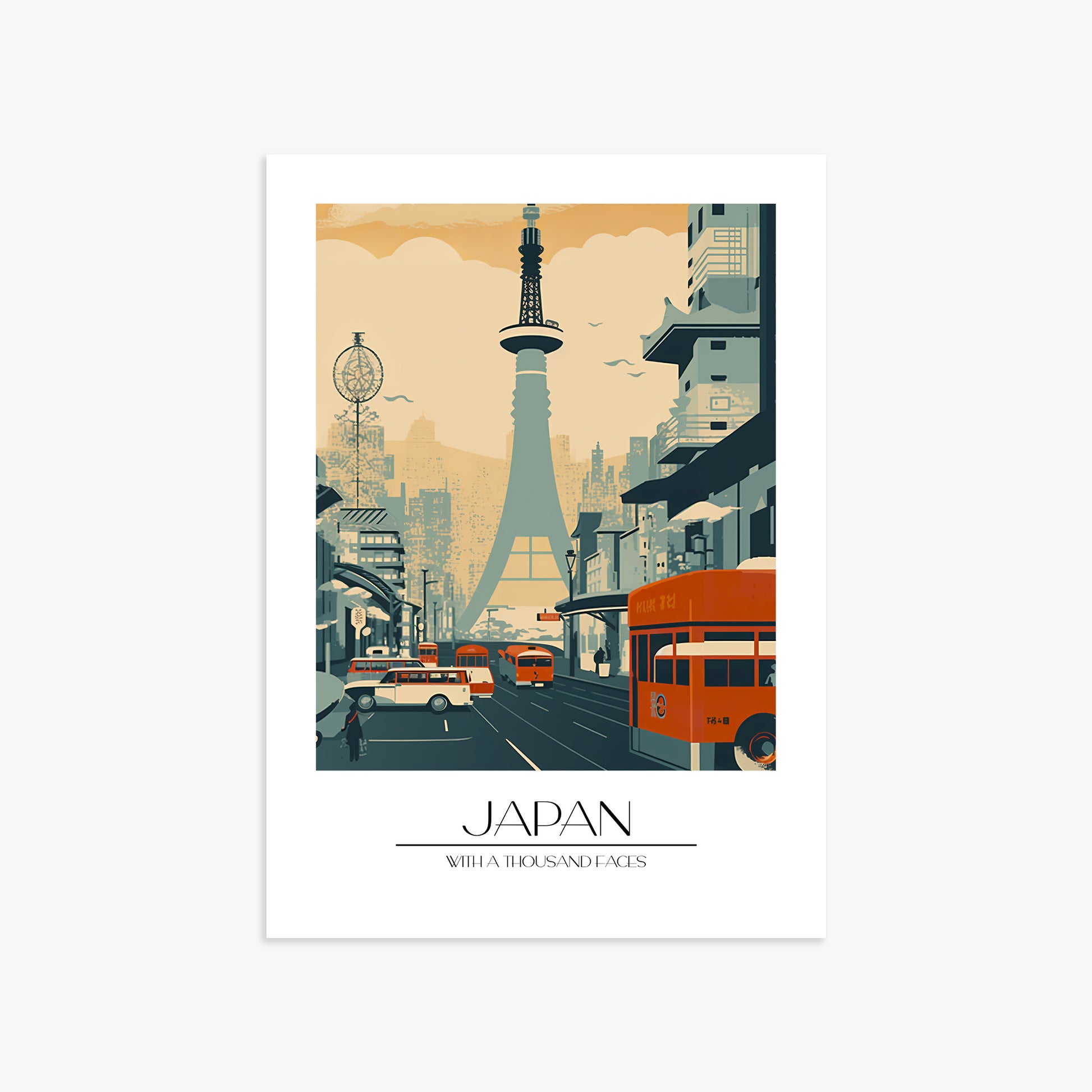 Retro Tower Boulevard, 50x70cm Poster Unframed