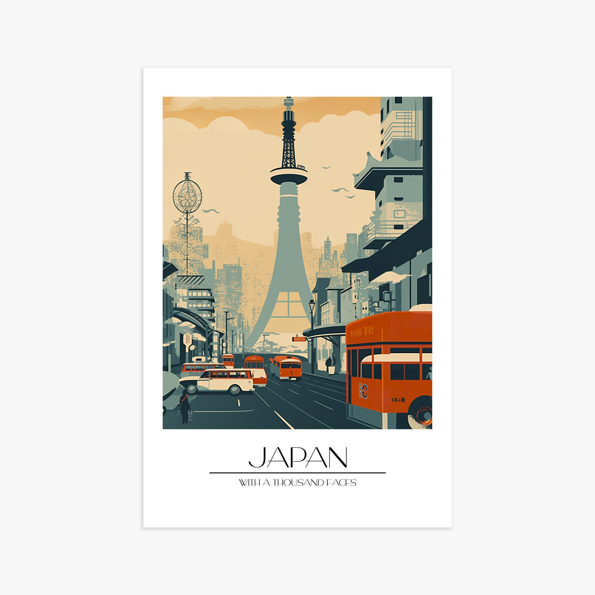Retro Tower Boulevard, 61x91cm Poster Unframed