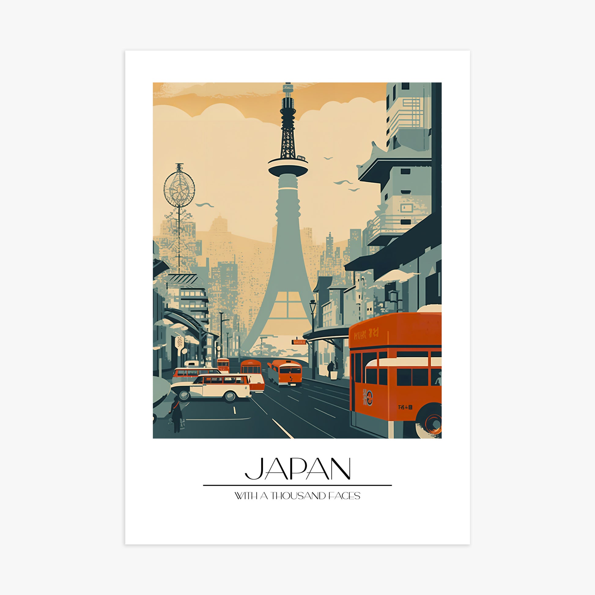 Retro Tower Boulevard, 70x100cm Poster Unframed