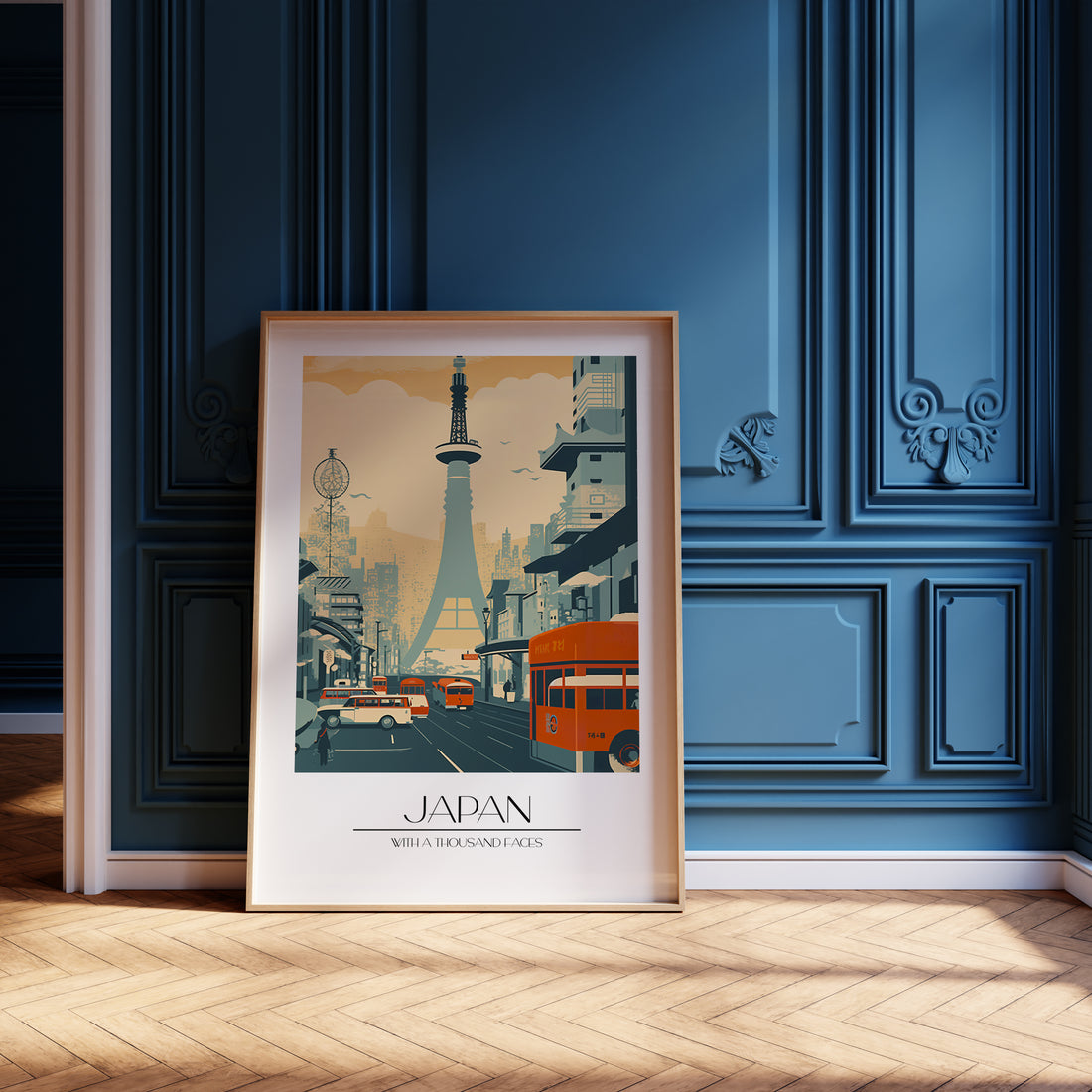 Retro Tower Boulevard, 50x70cm Framed Poster With Black Frame