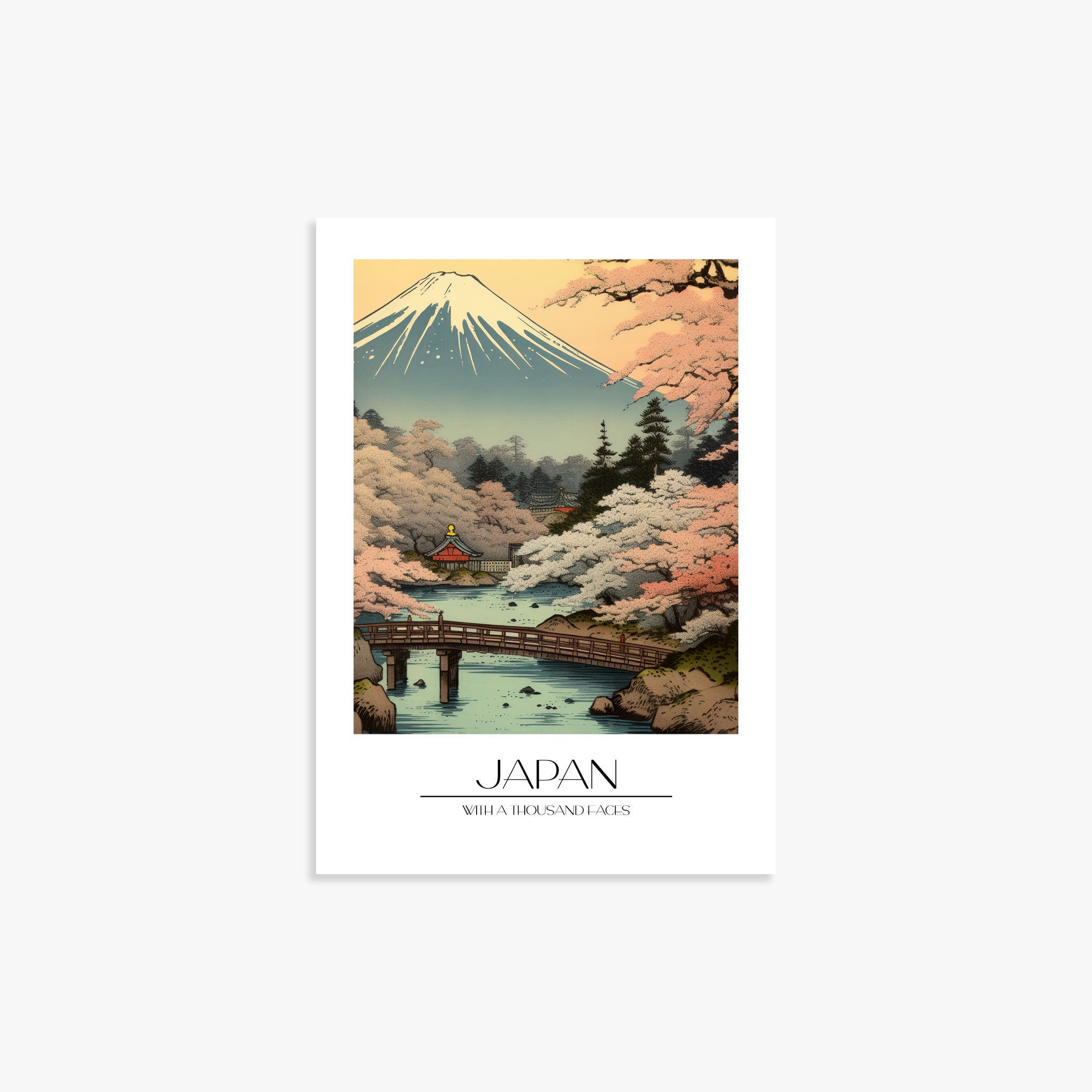 Serene Sakura Summit, 21x30cm Poster Unframed