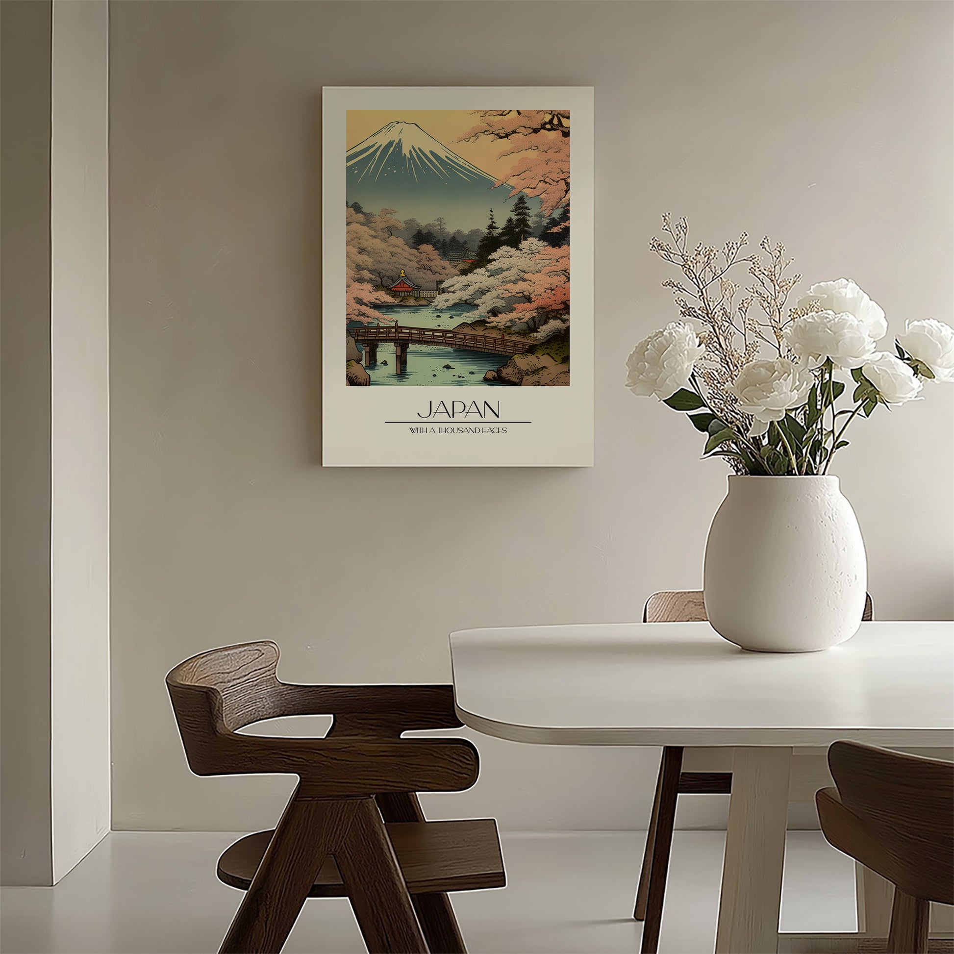 Design Concept No. 58 for Serene Sakura Summit Modern Satin Canvas Poster Art