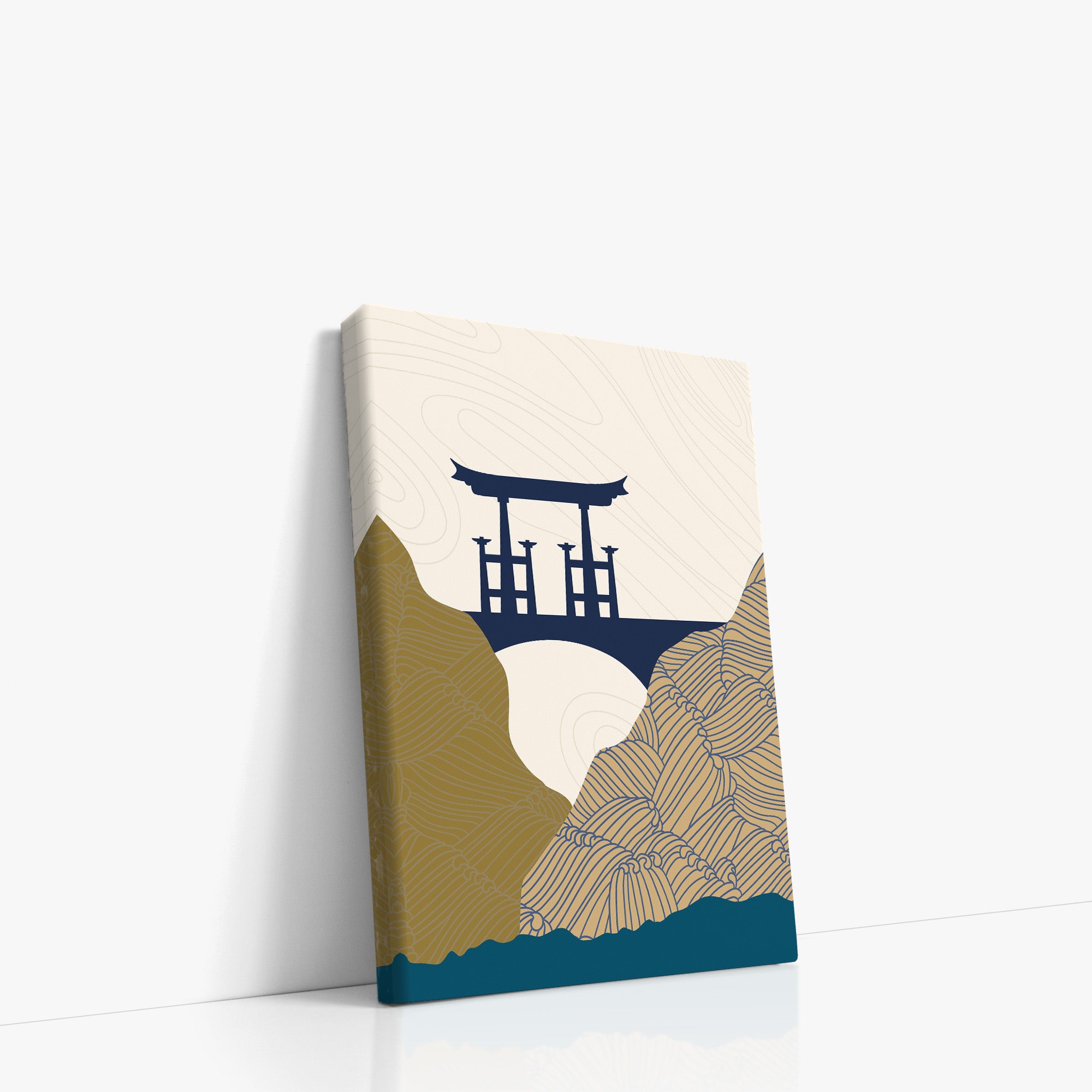 Serene Gateway, Minimalist Modern Framed Wall Art Print - Framed Poster from Japandi Art