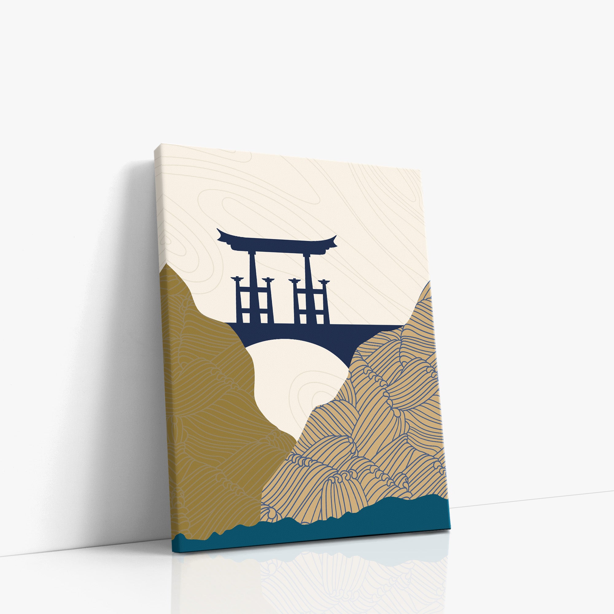 Serene Gateway, Minimalist Modern Framed Wall Art Print - Framed Poster from Japandi Art