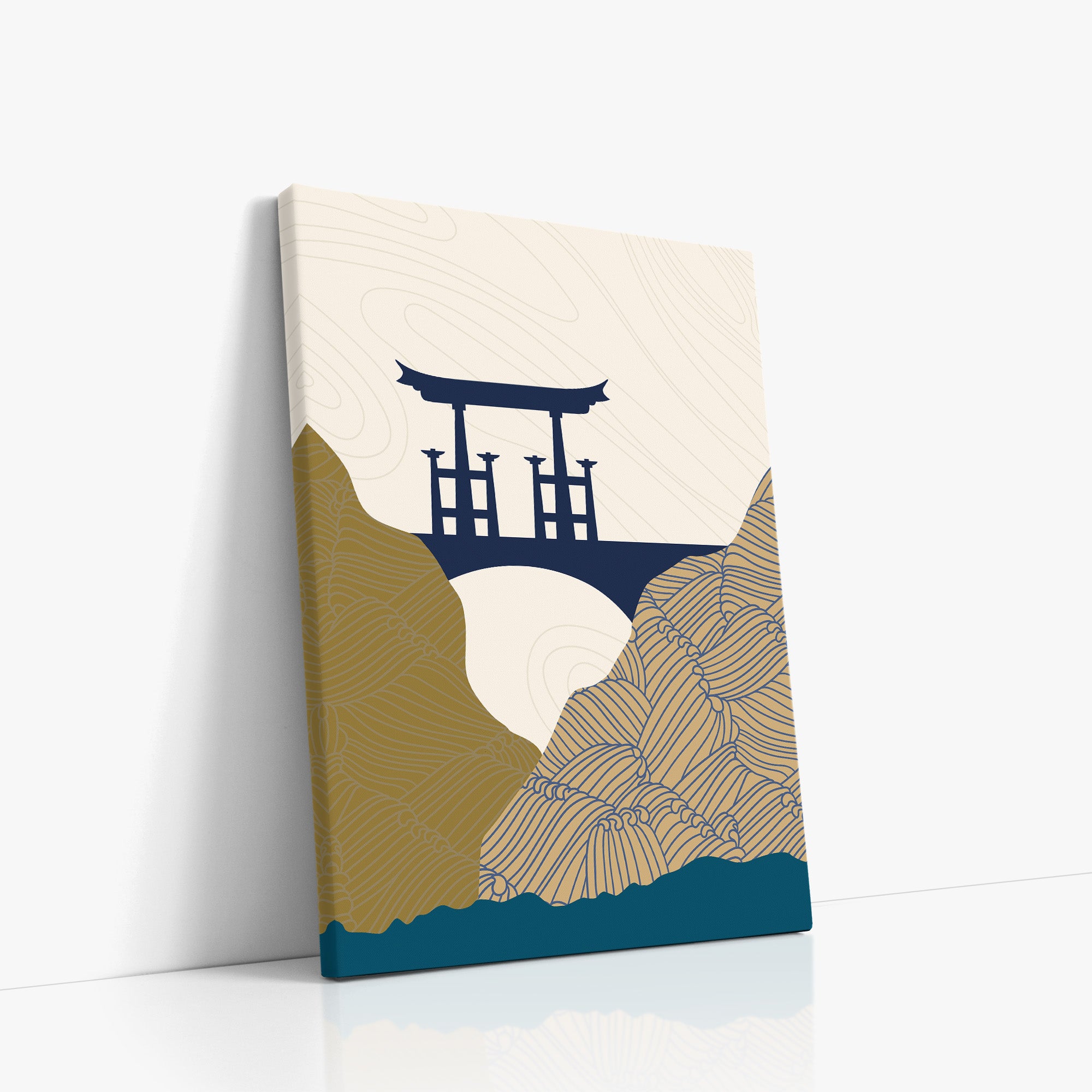 Serene Gateway, Minimalist Modern Framed Wall Art Print - Framed Poster from Japandi Art