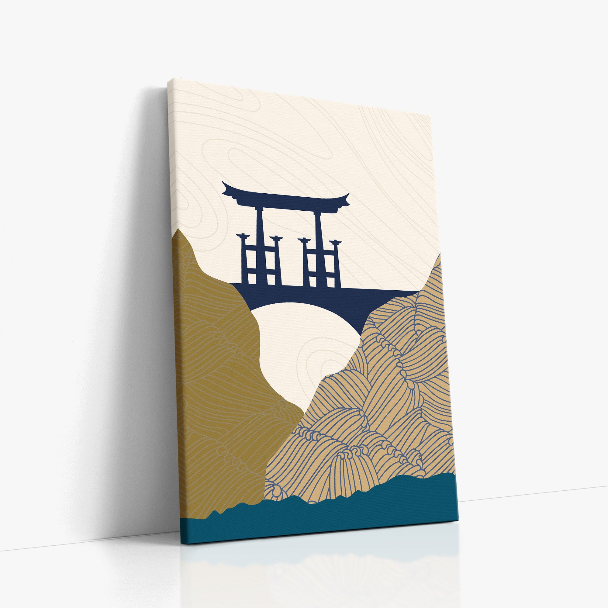 Serene Gateway, Minimalist Modern Framed Wall Art Print - Framed Poster from Japandi Art
