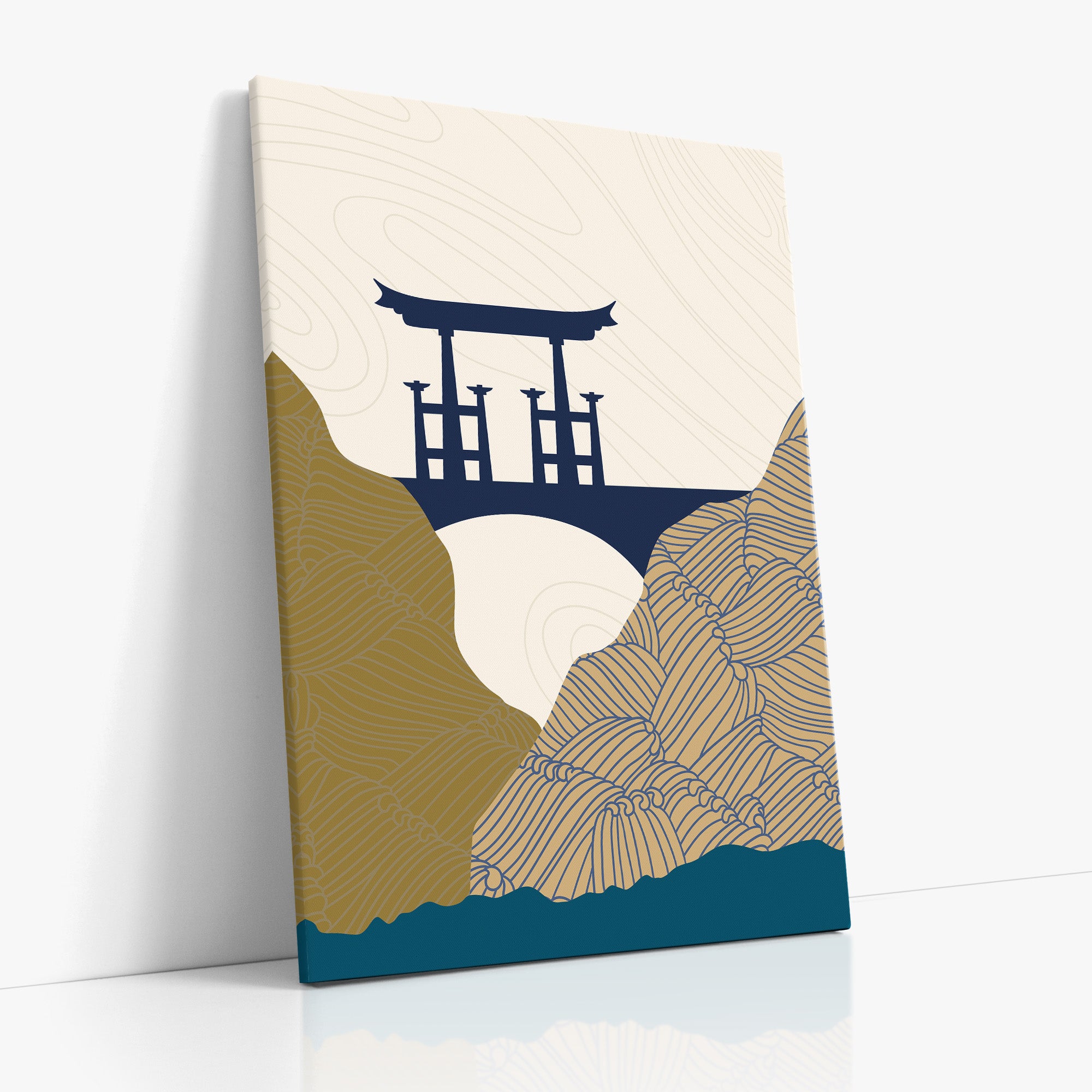 Serene Gateway, Minimalist Modern Framed Wall Art Print - Framed Poster from Japandi Art