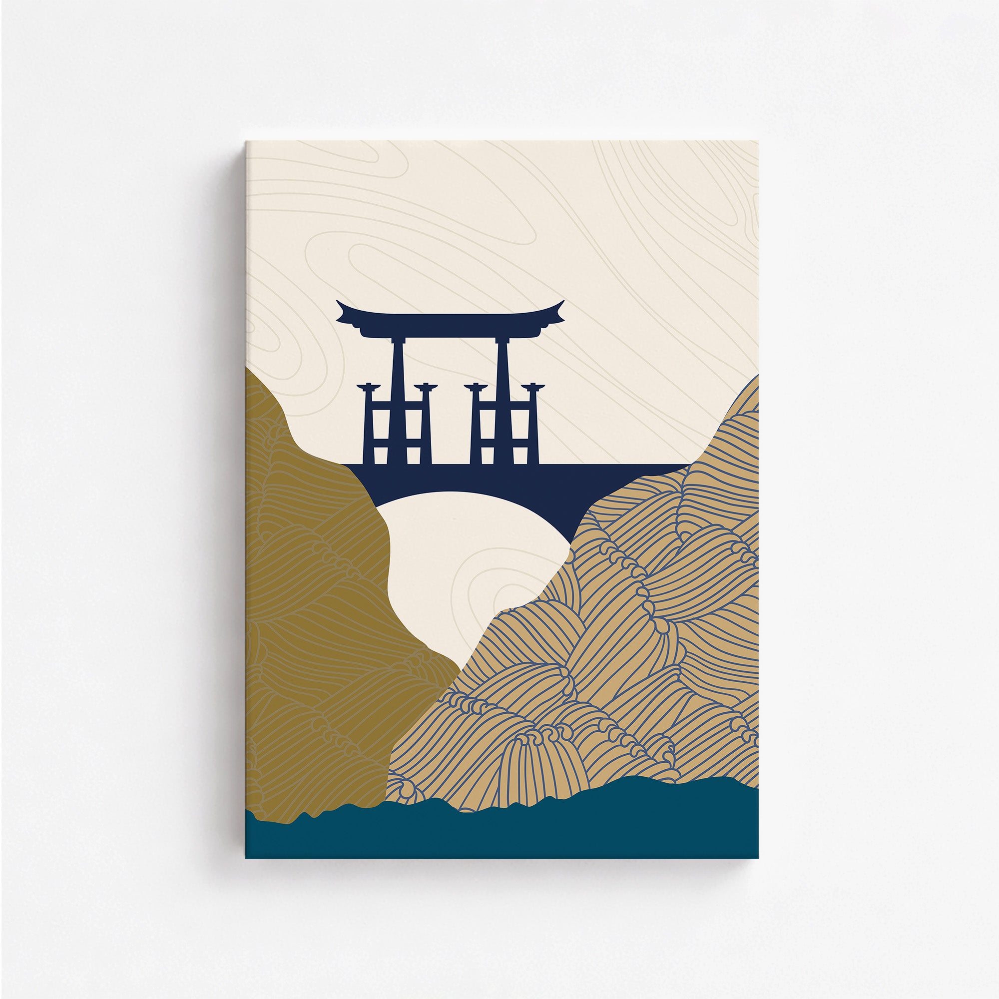 Serene Gateway, Minimalist Modern Framed Wall Art Print - Framed Poster from Japandi Art
