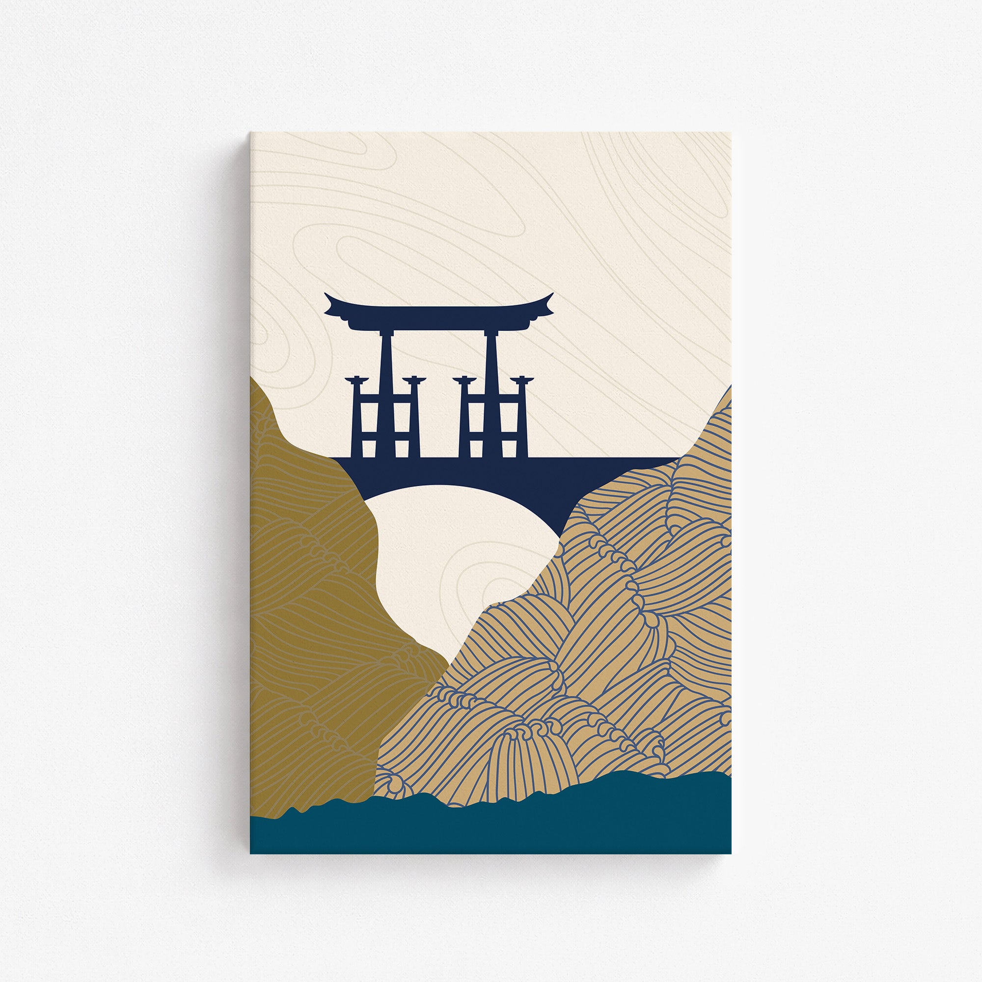 Serene Gateway, Minimalist Modern Framed Wall Art Print - Framed Poster from Japandi Art