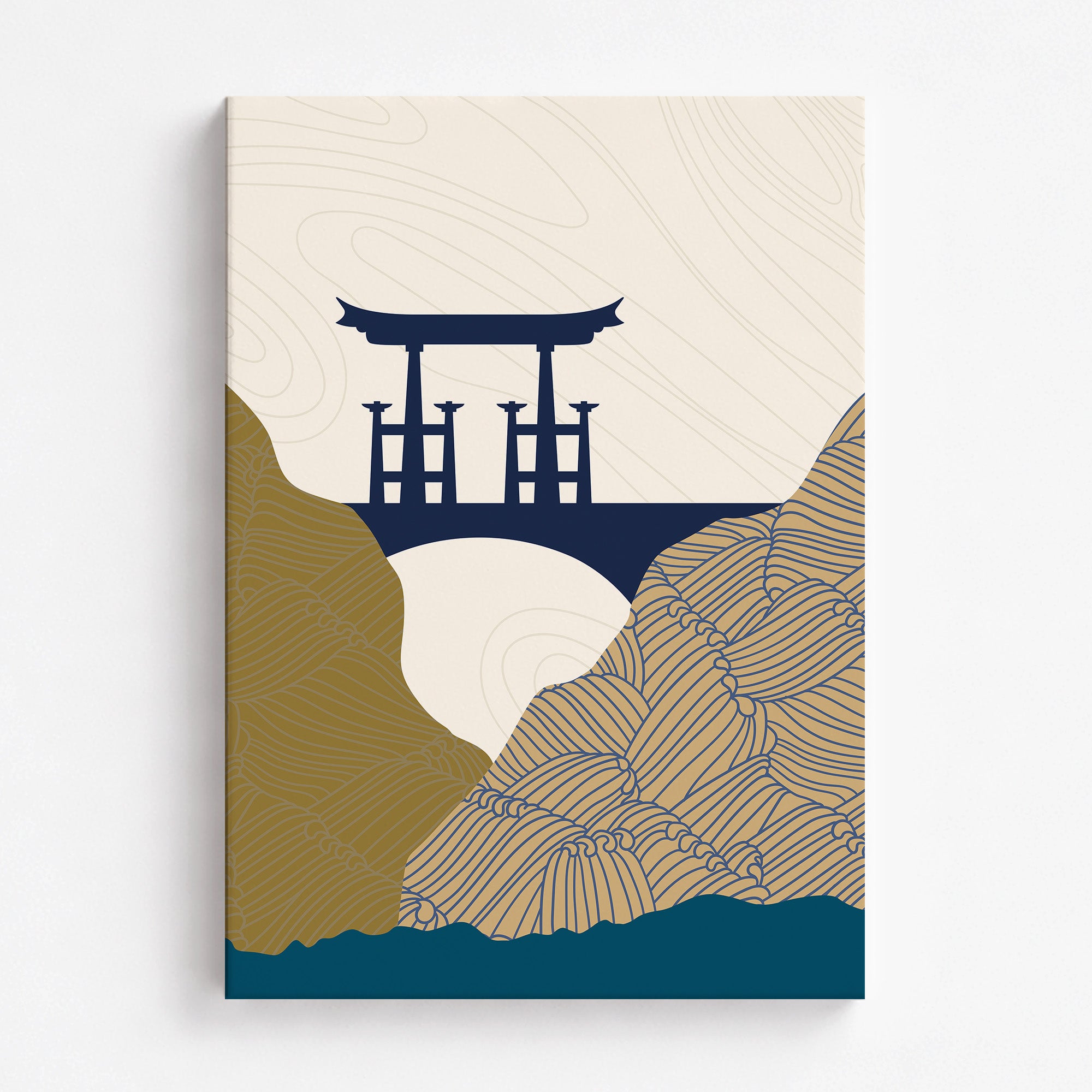 Serene Gateway, Minimalist Modern Framed Wall Art Print - Framed Poster from Japandi Art