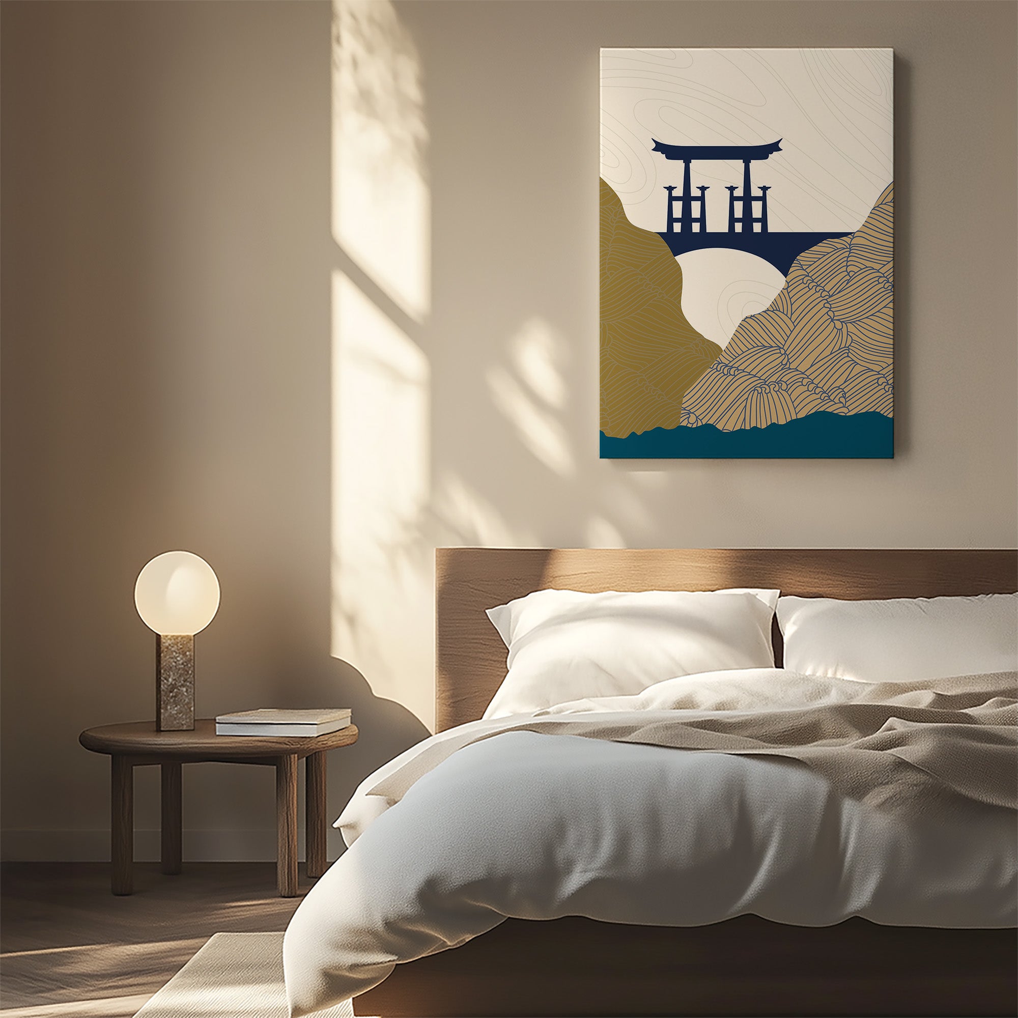 Serene Gateway, Minimalist Modern Framed Wall Art Print - Framed Poster from Japandi Art
