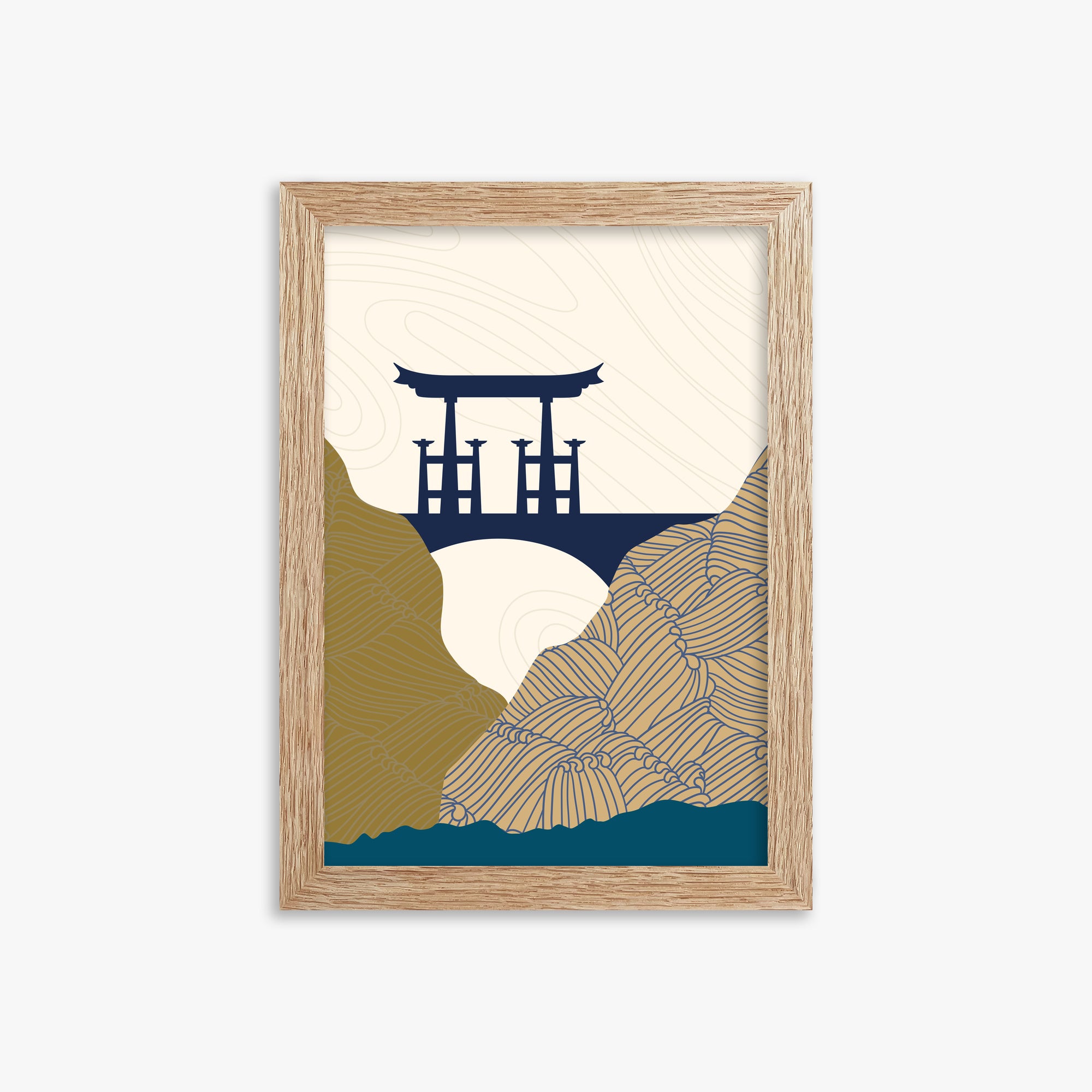 Serene Gateway, 21x30cm Framed Poster With Raw Oak Frame