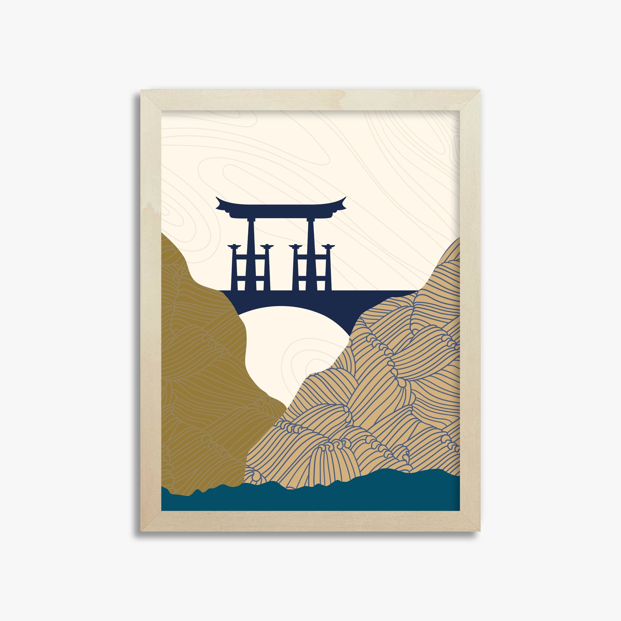 Serene Gateway, 30x40cm Framed Poster With Lime Wood Frame