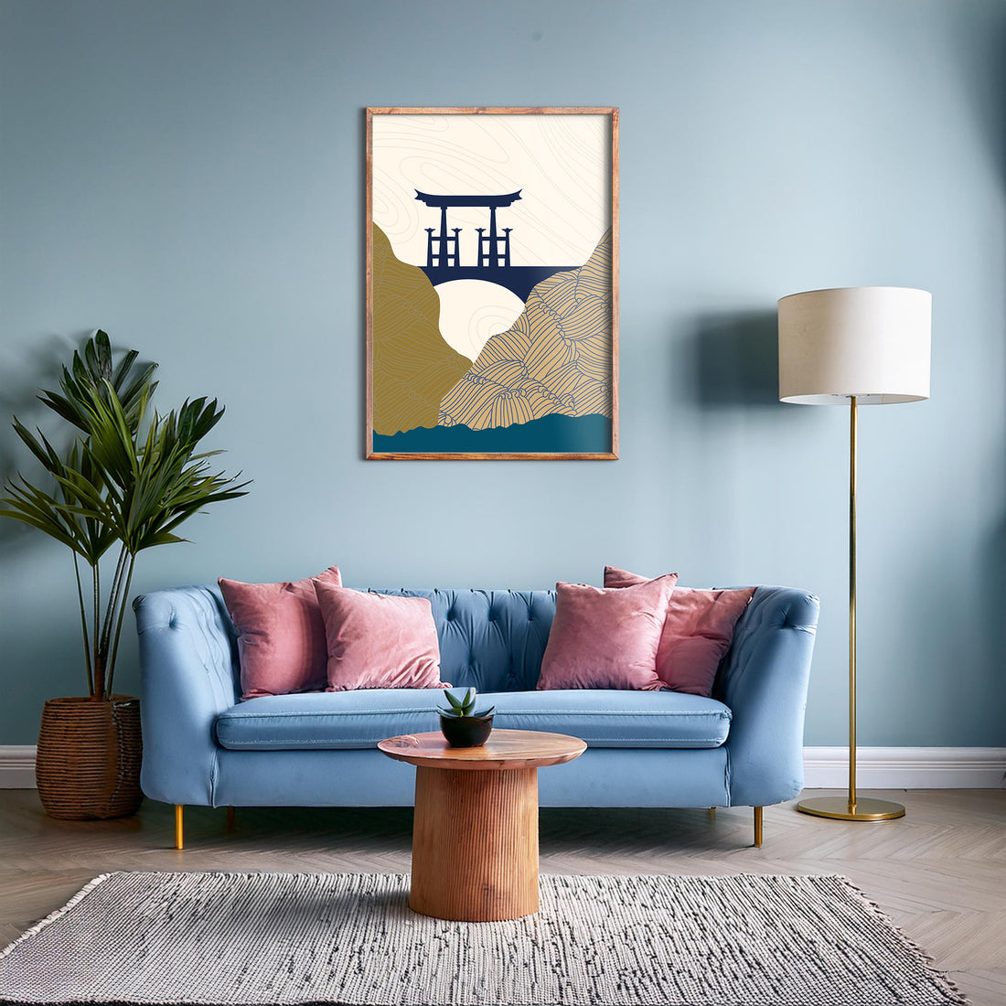 Serene Gateway, 50x70cm Framed Poster With Black Frame