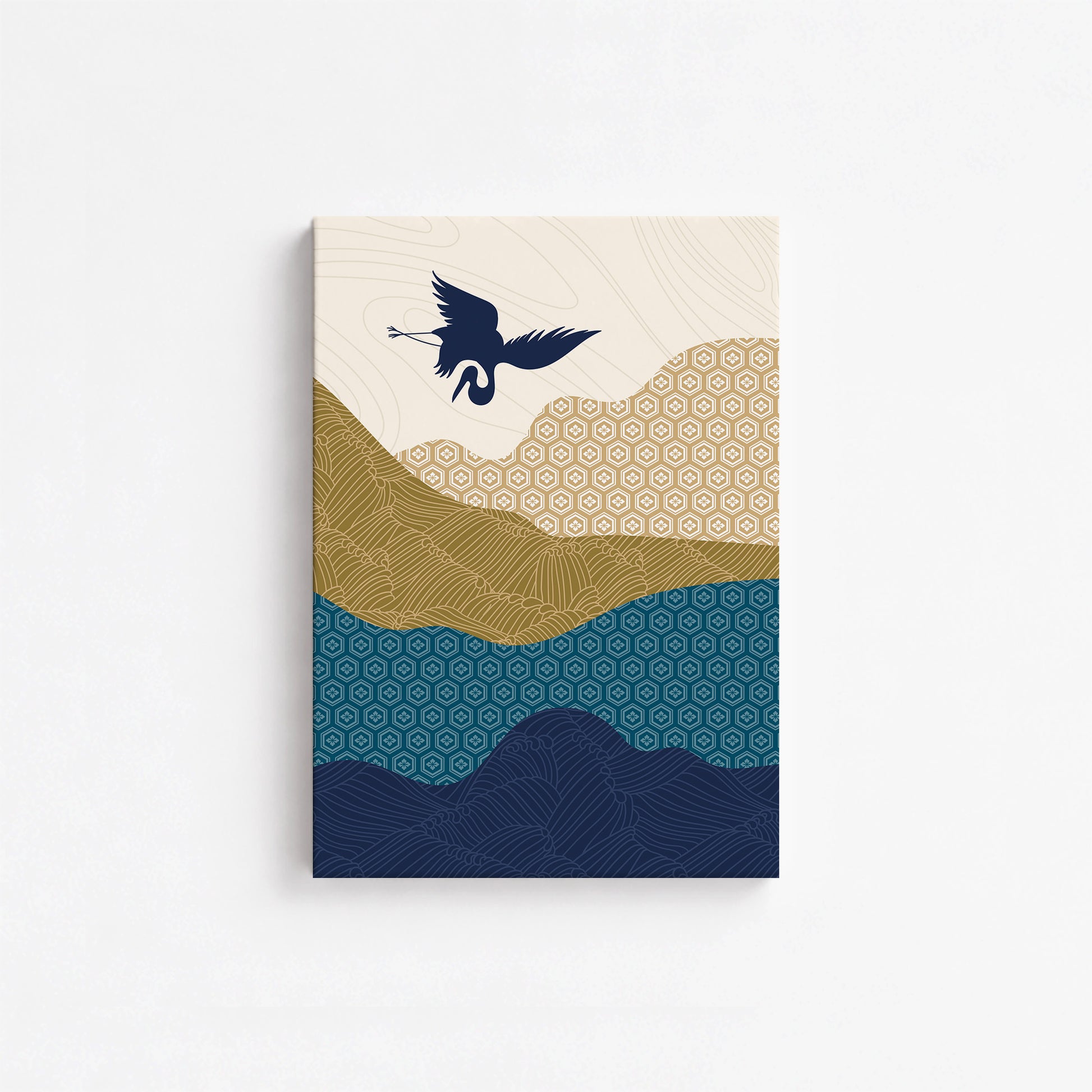 Soaring Crane Harmony, 21x30cm Satin Canvas Poster