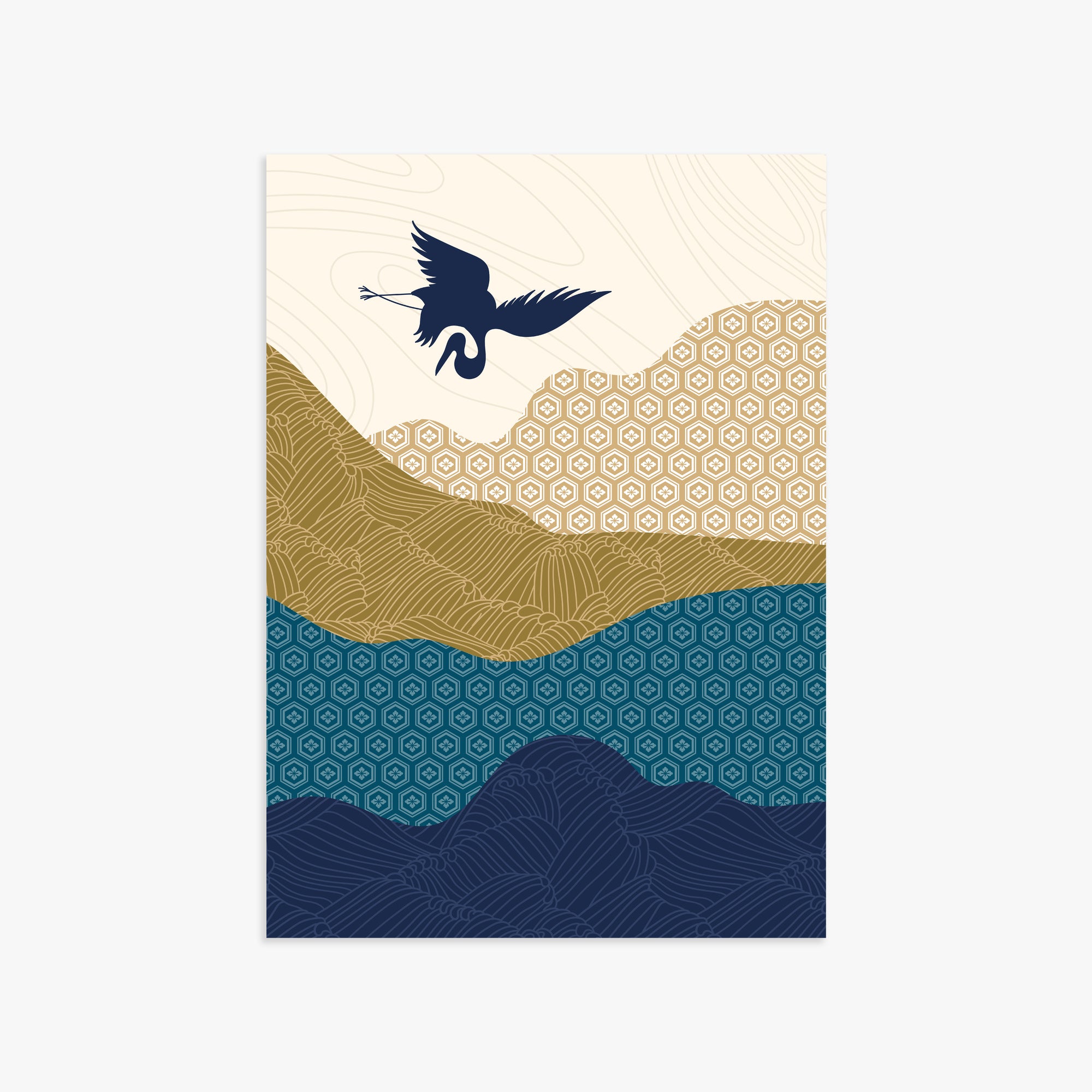 Soaring Crane Harmony, 50x70cm Poster Unframed