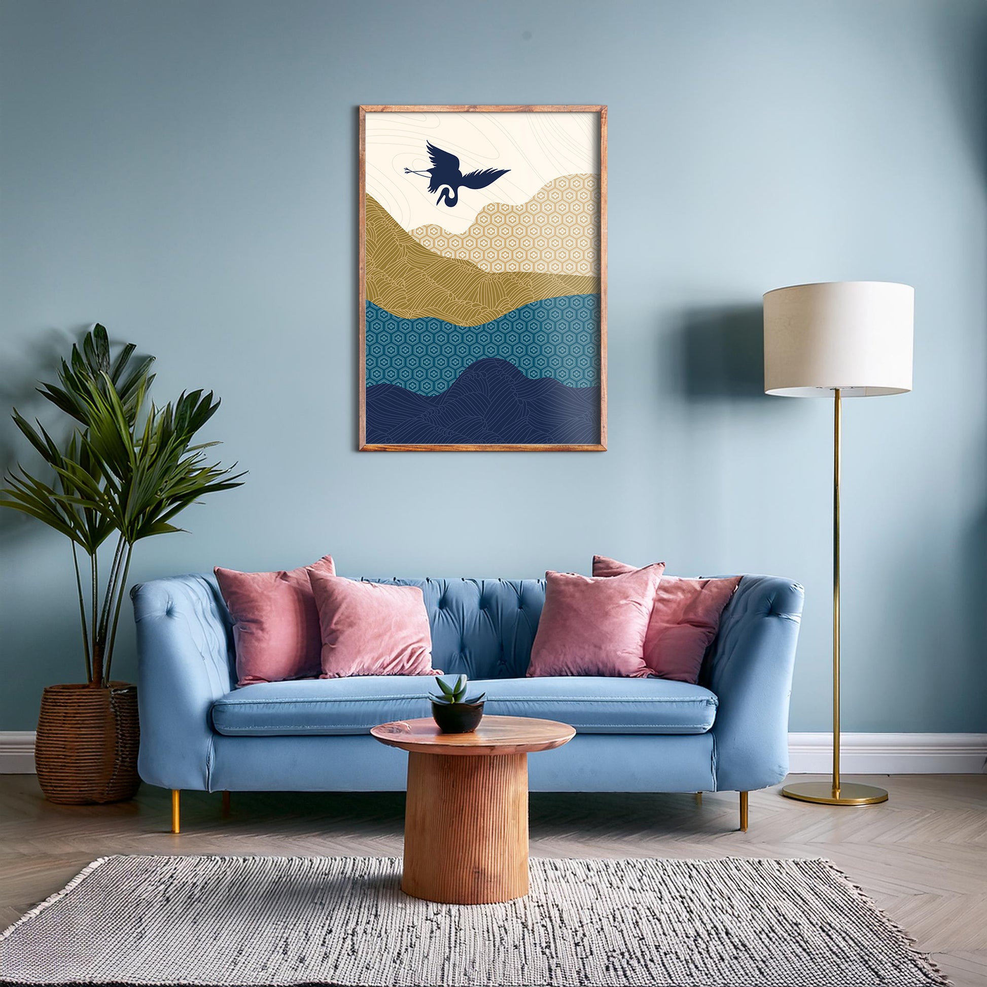 Design Concept No. 28 for Soaring Crane Harmony Modern Poster Art