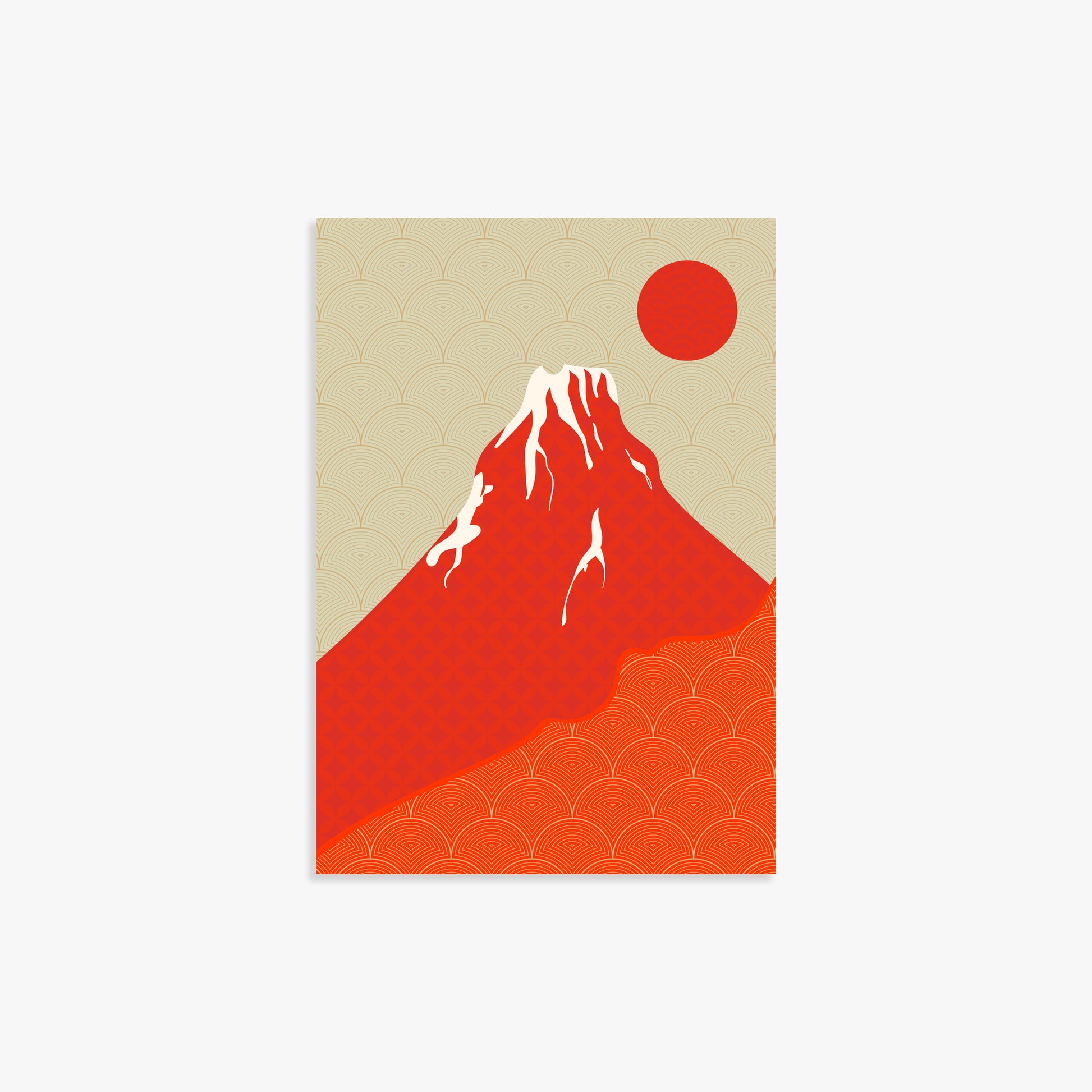 Crimson Fuji Sunset, 21x30cm Poster Unframed