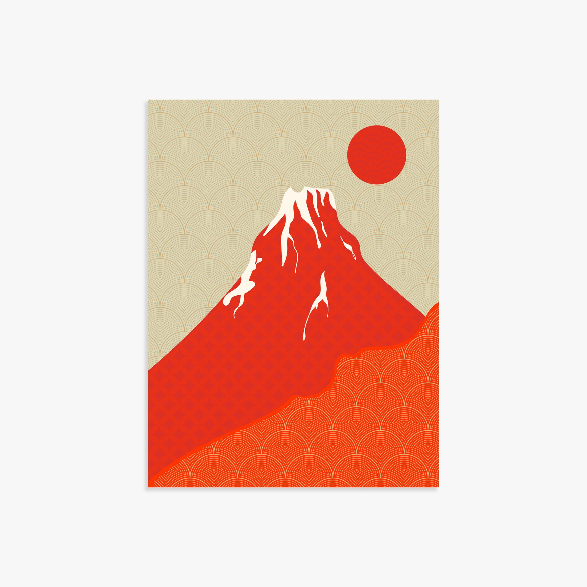 Crimson Fuji Sunset, 30x40cm Poster Unframed