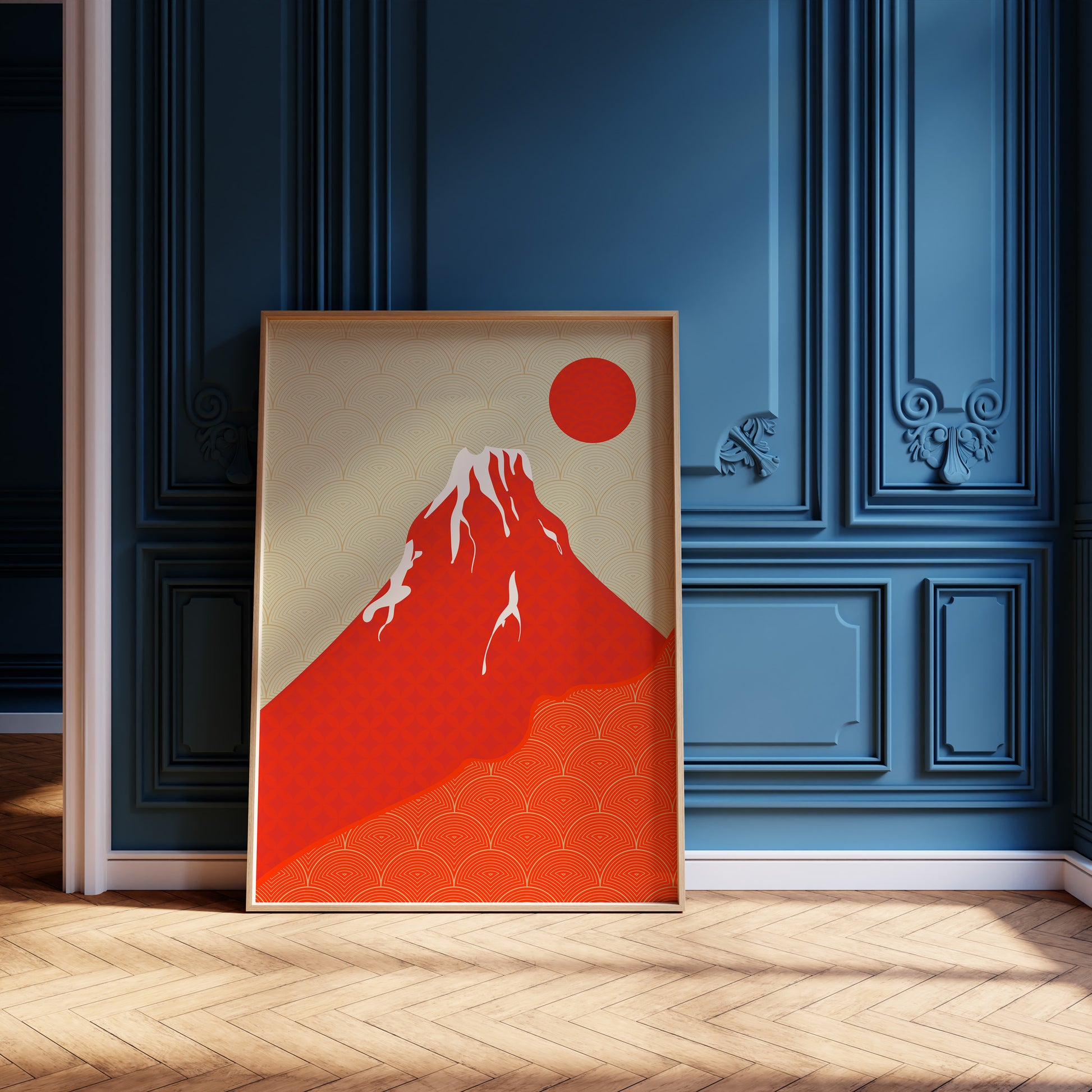 Design Concept No. 12 for Crimson Fuji Sunset Modern Poster Art