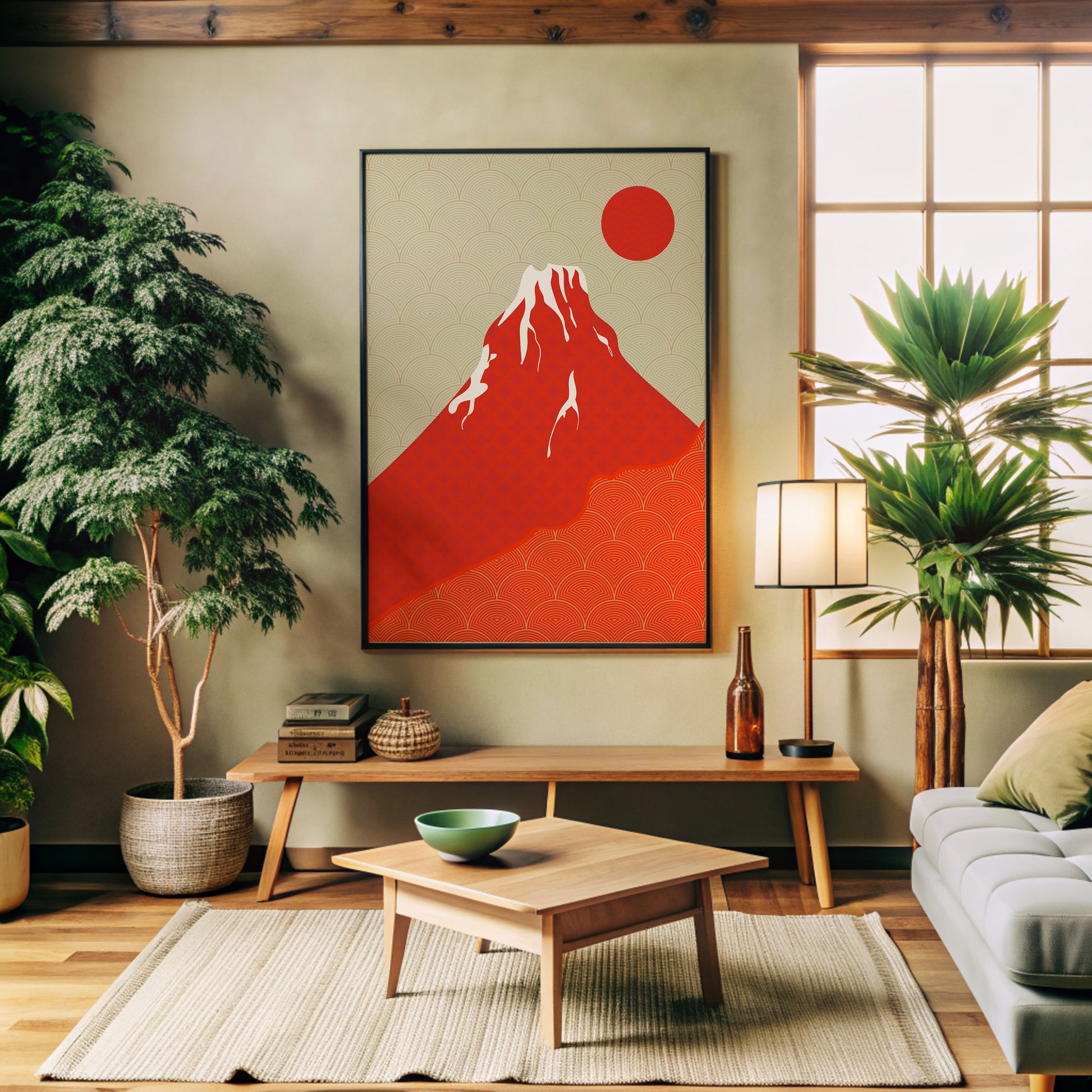 Design Concept No. 32 for Crimson Fuji Sunset Modern Poster Art