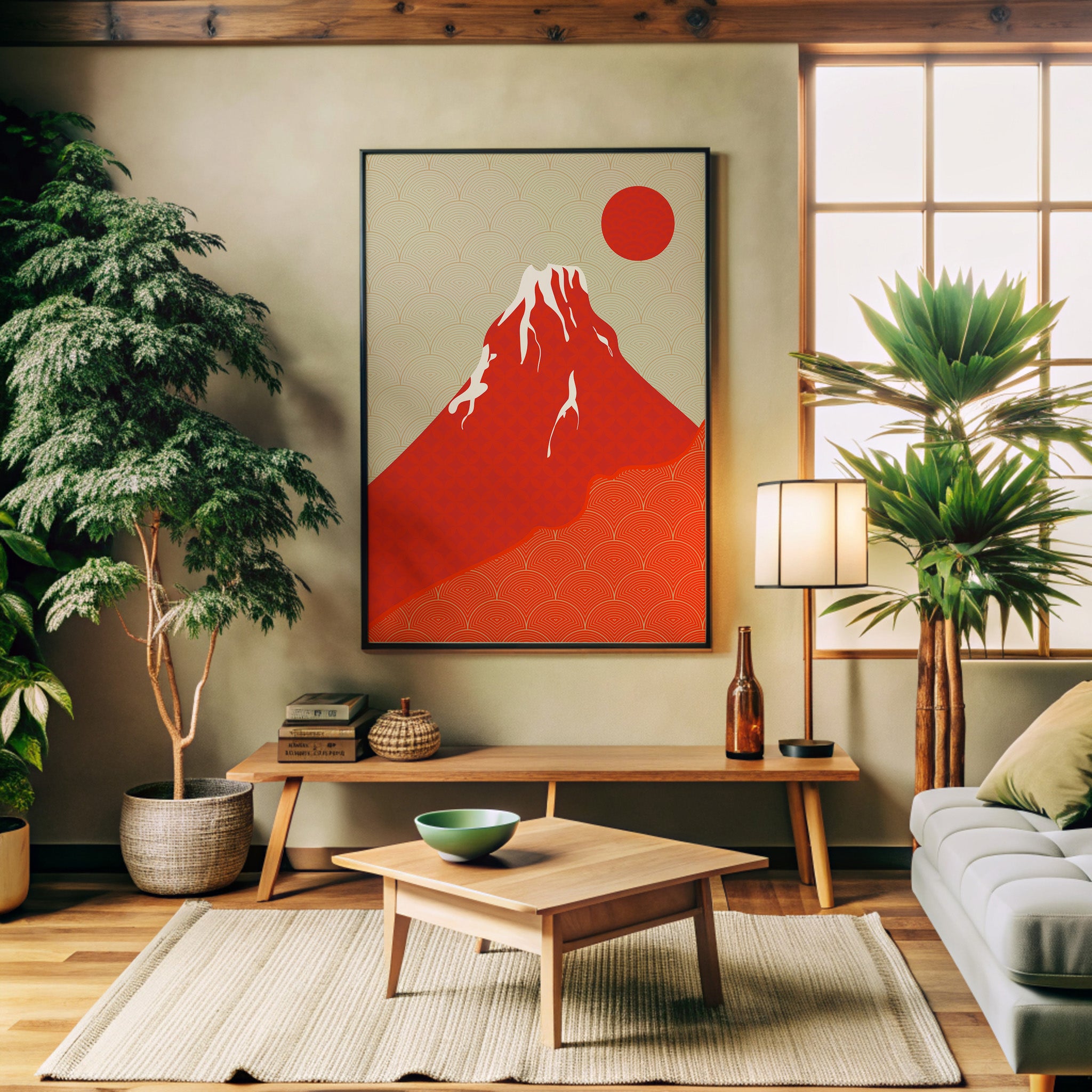 Design Concept No. 32 for Crimson Fuji Sunset Modern Poster Art