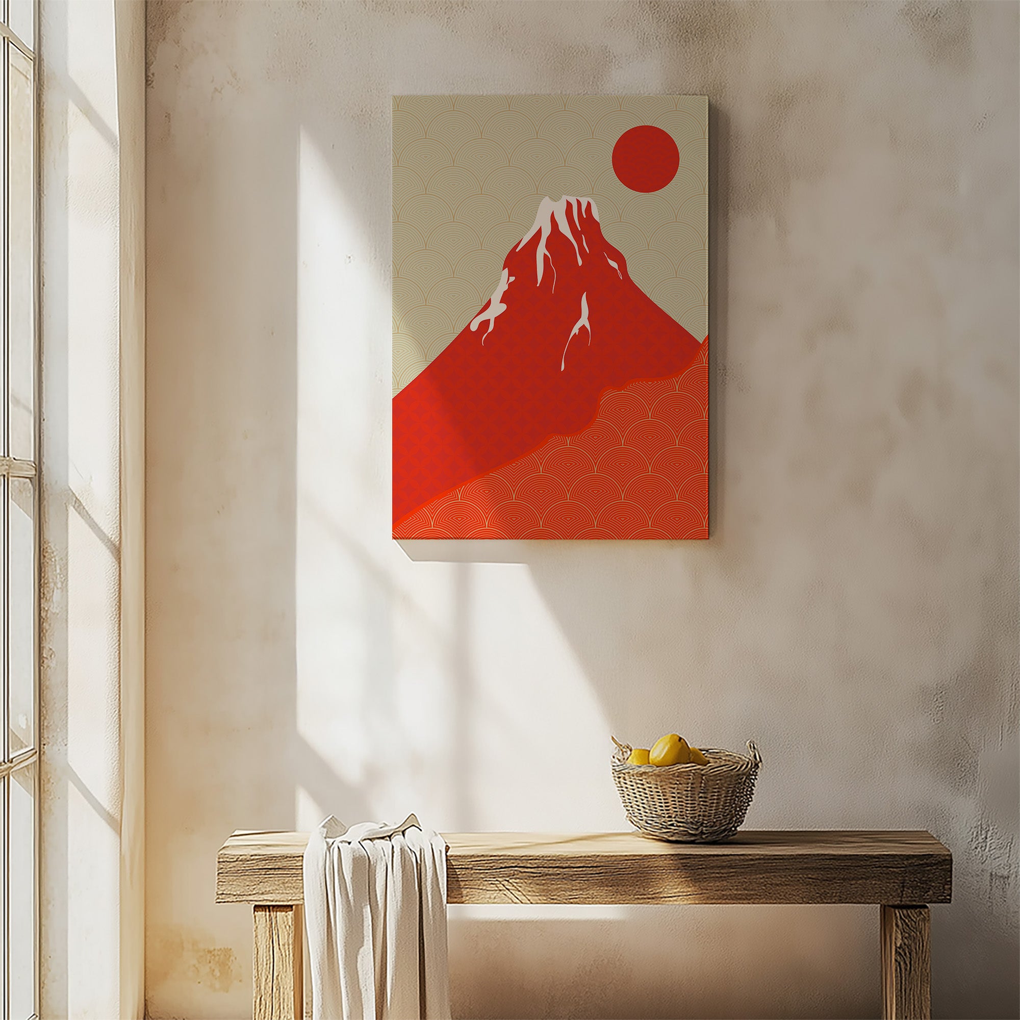 Karminroter Fuji-Sonnenuntergang