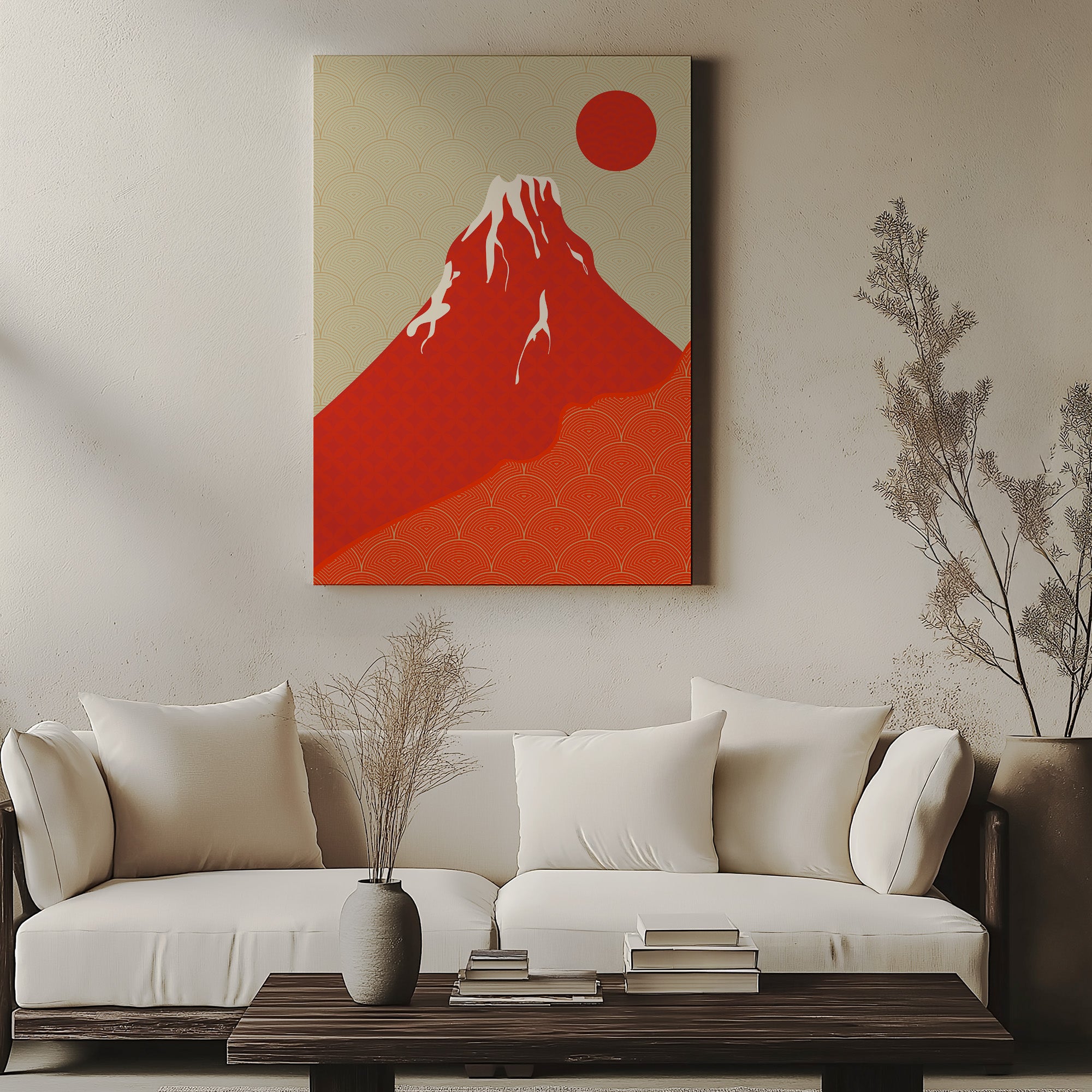 Karminroter Fuji-Sonnenuntergang