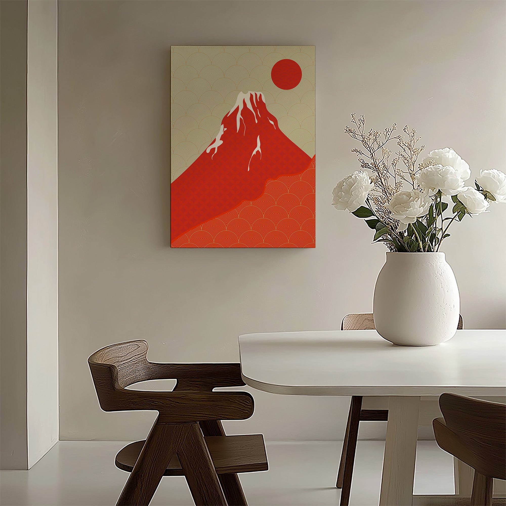 Karminroter Fuji-Sonnenuntergang