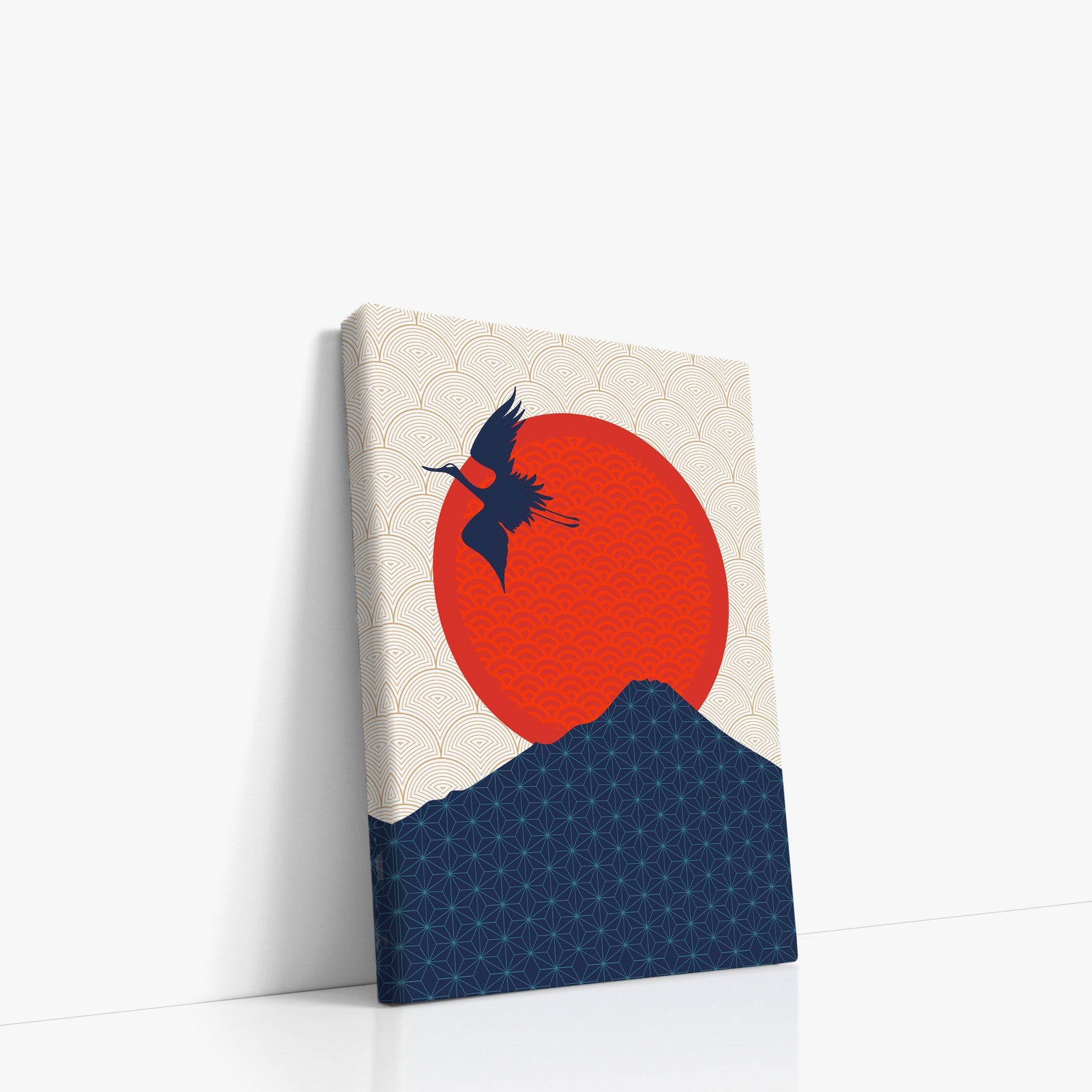 Crane At Crimson Sun
