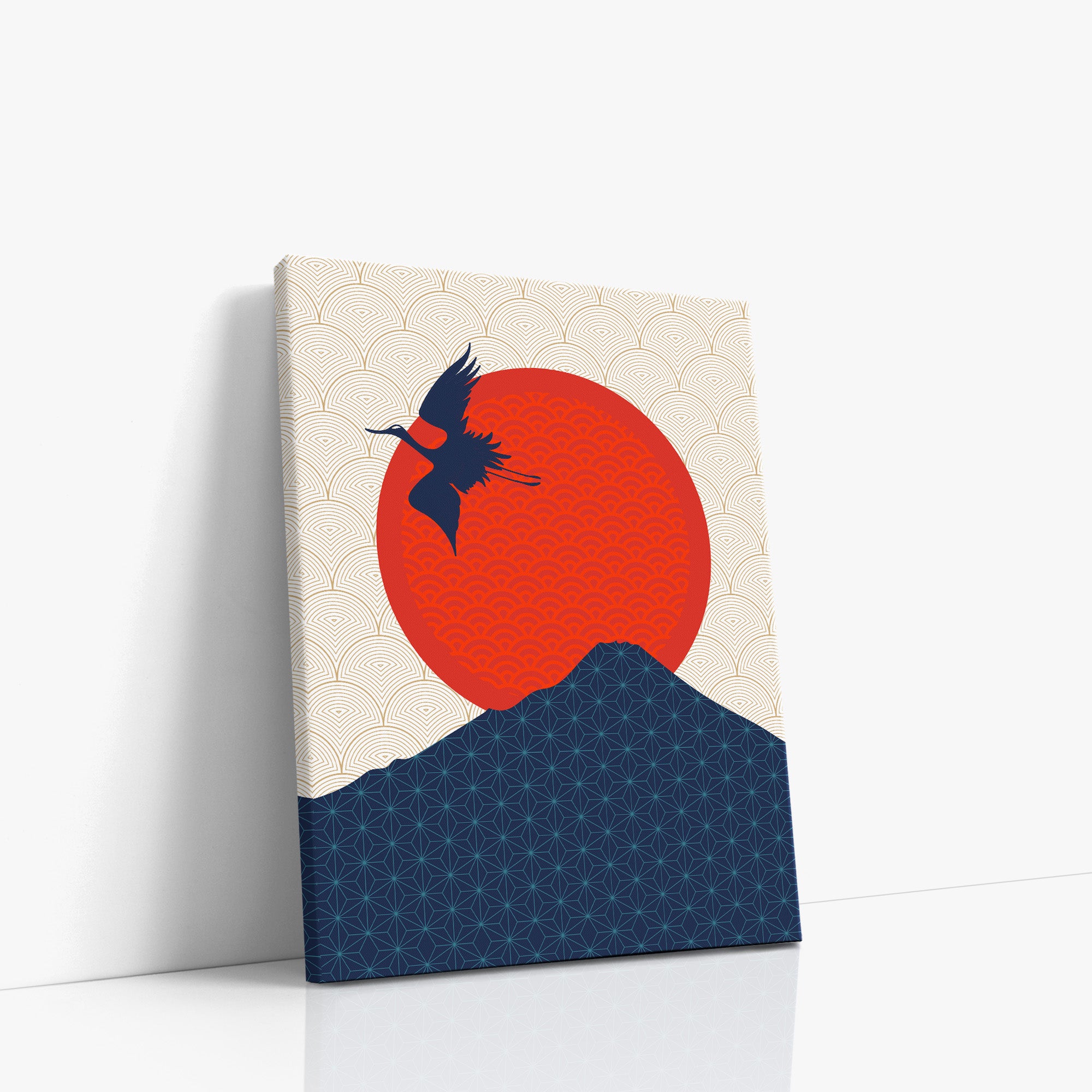 Crane At Crimson Sun