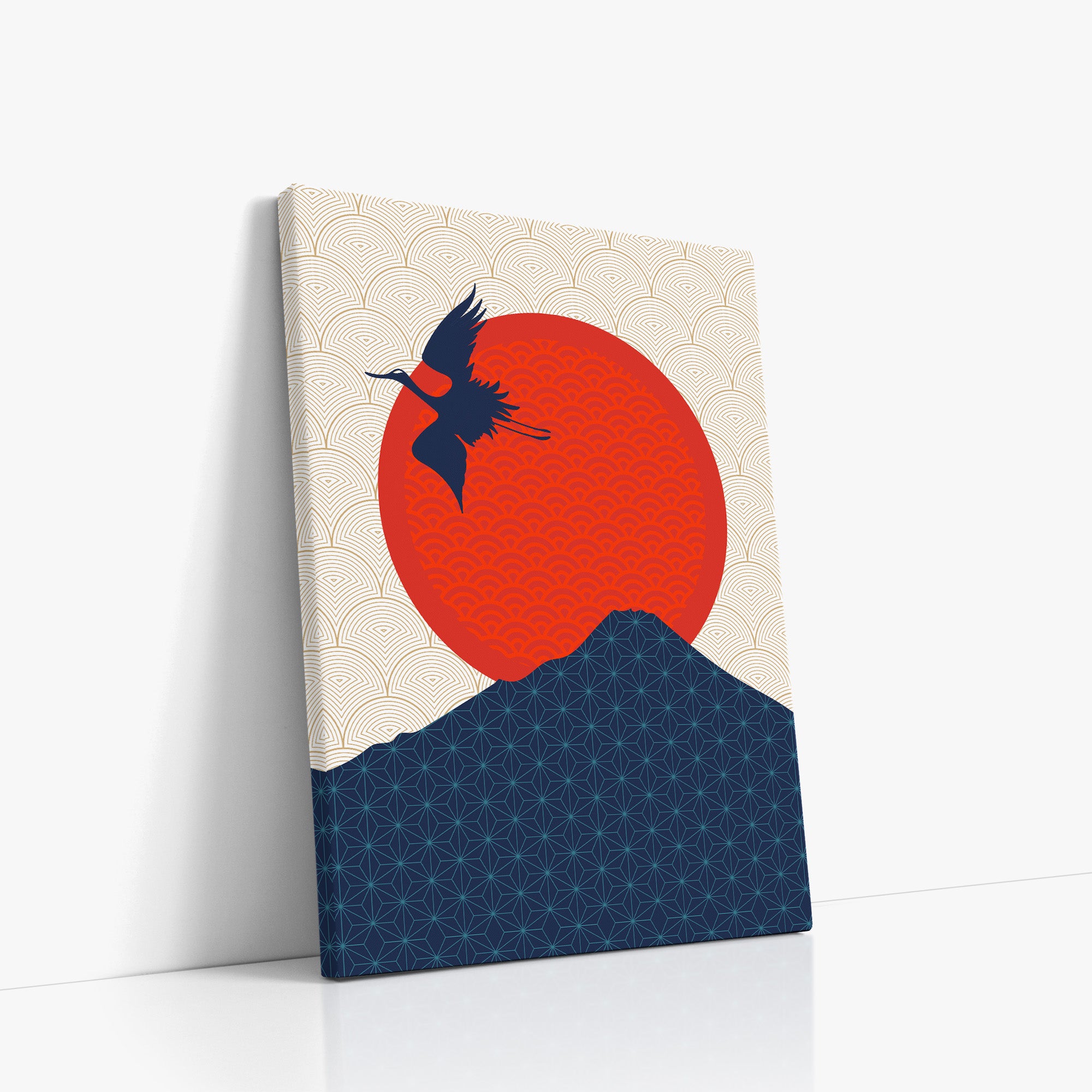 Crane At Crimson Sun
