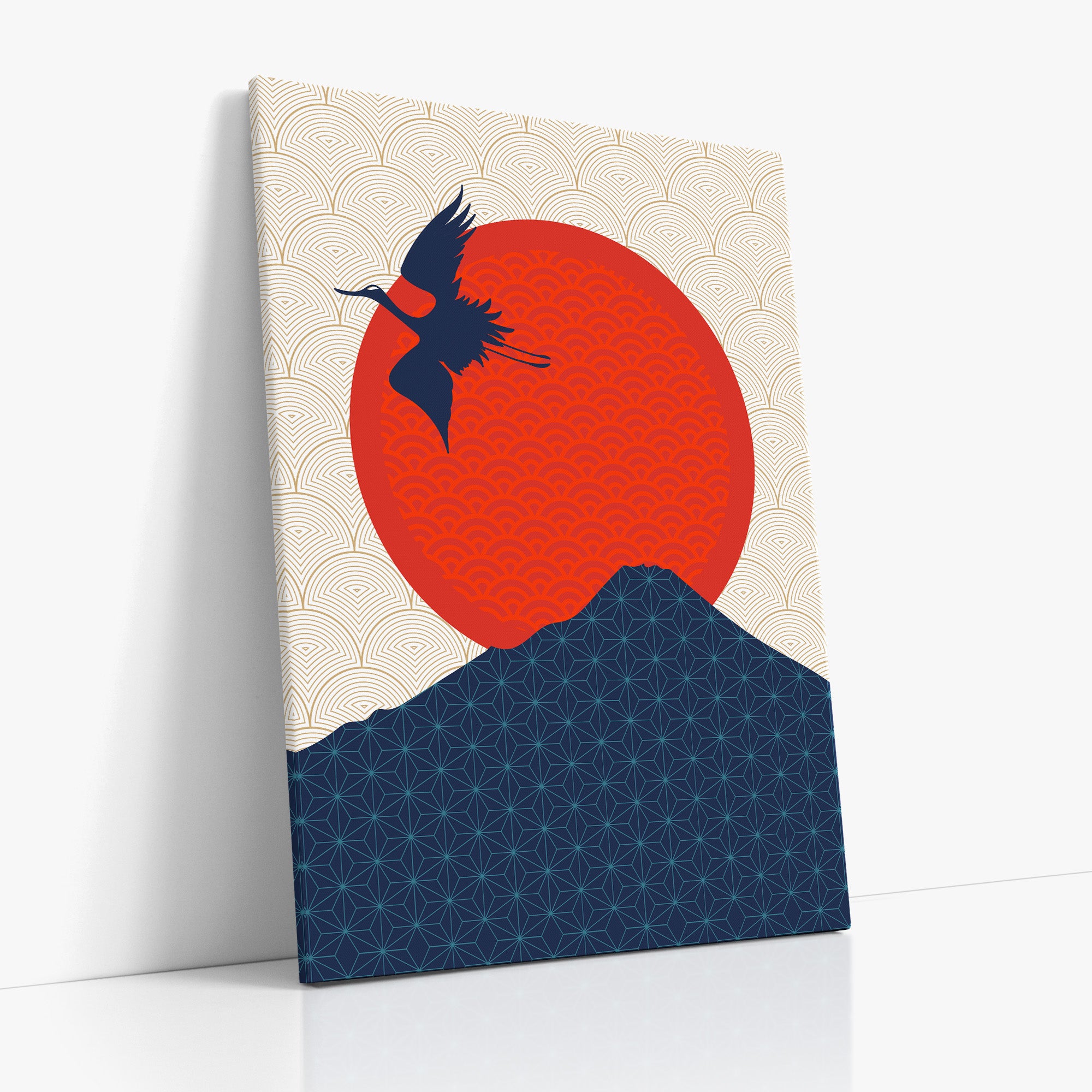 Crane At Crimson Sun