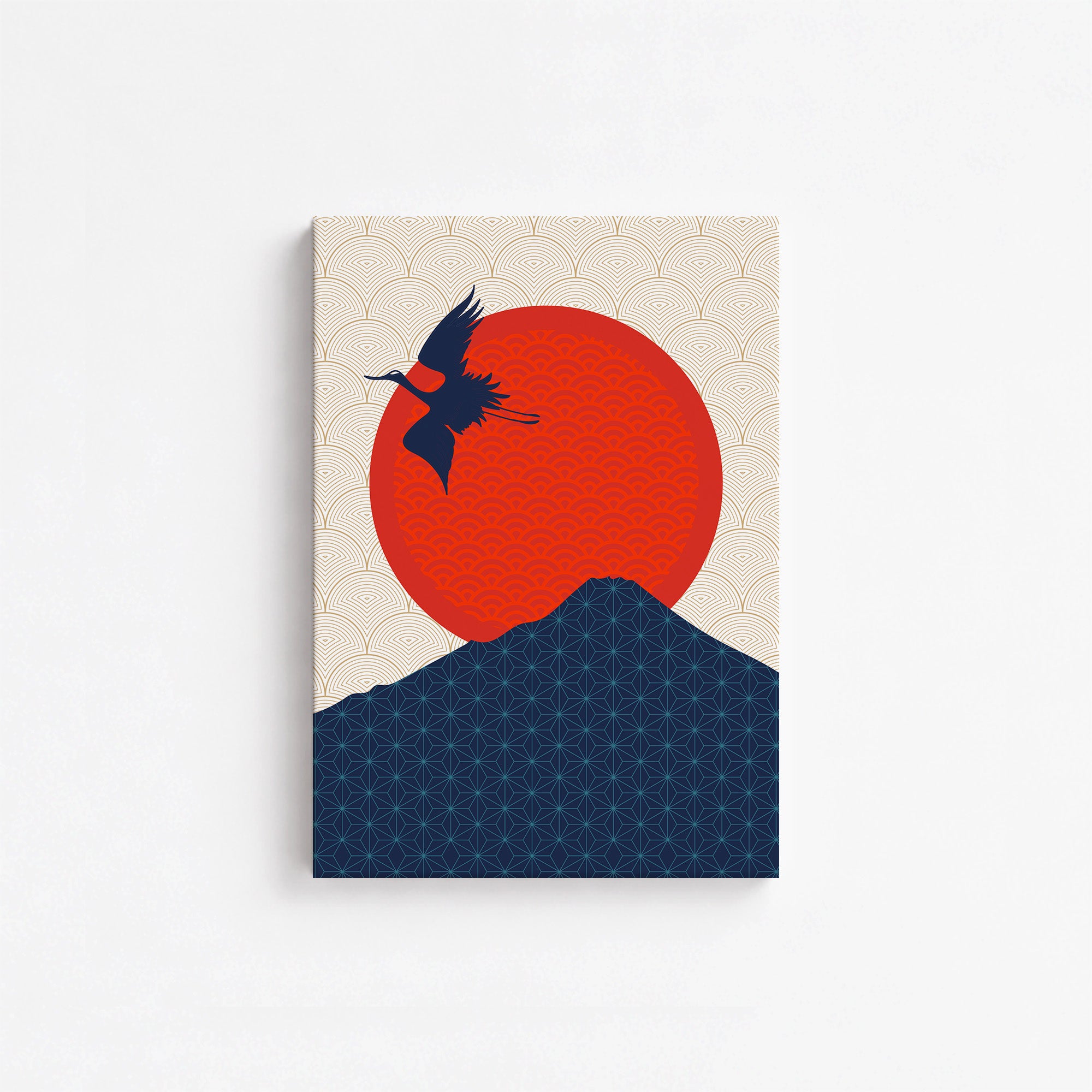 Crane At Crimson Sun