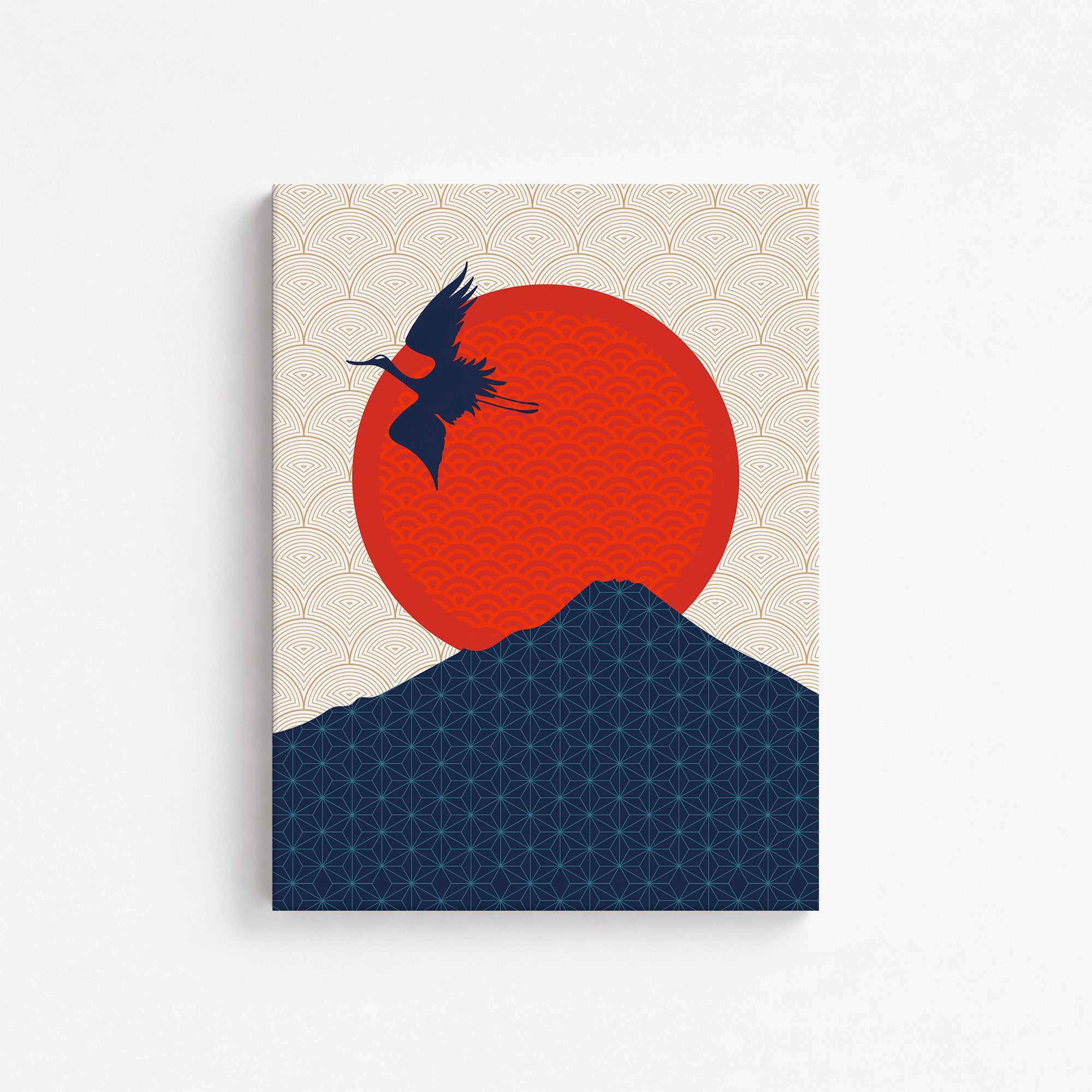 Crane At Crimson Sun