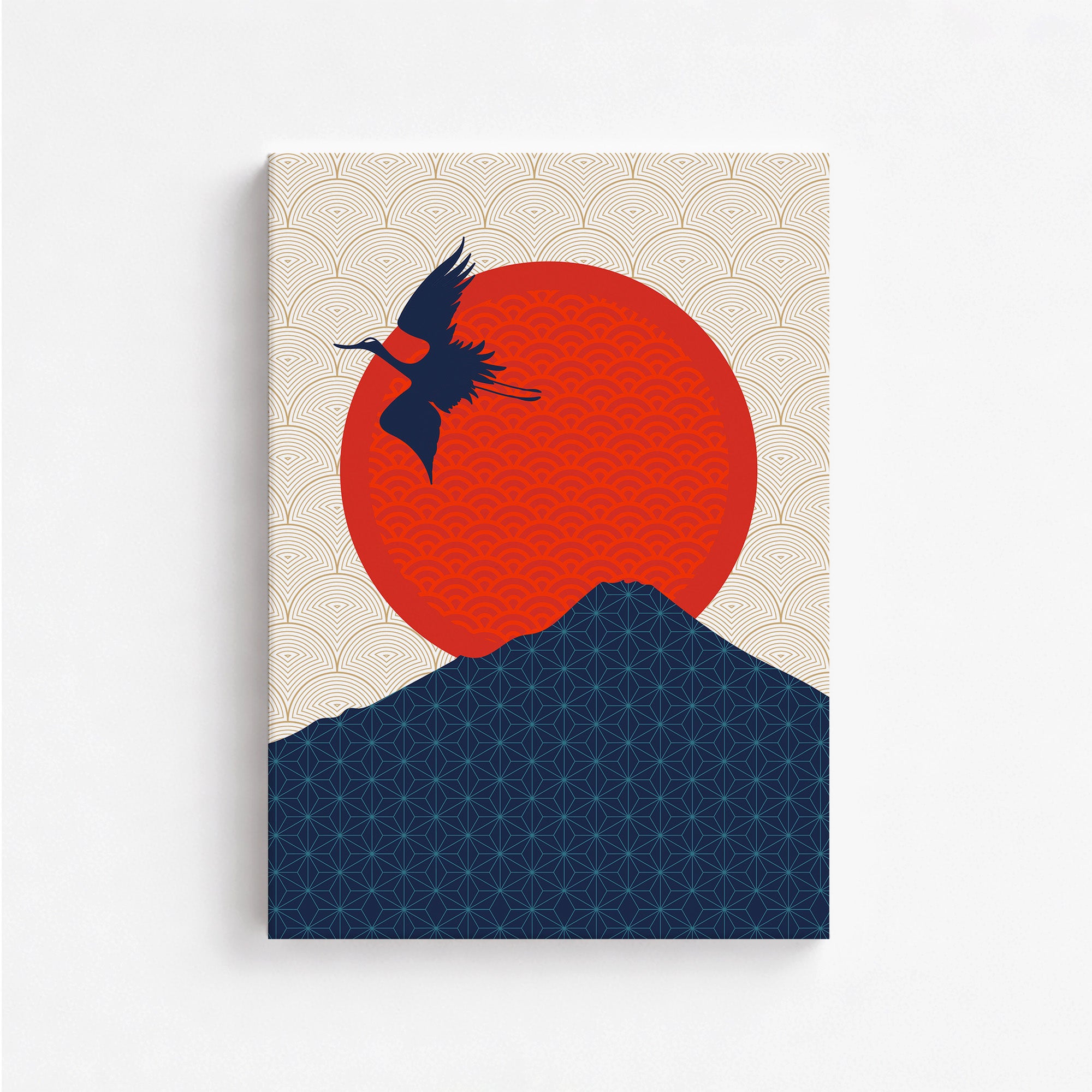 Crane At Crimson Sun
