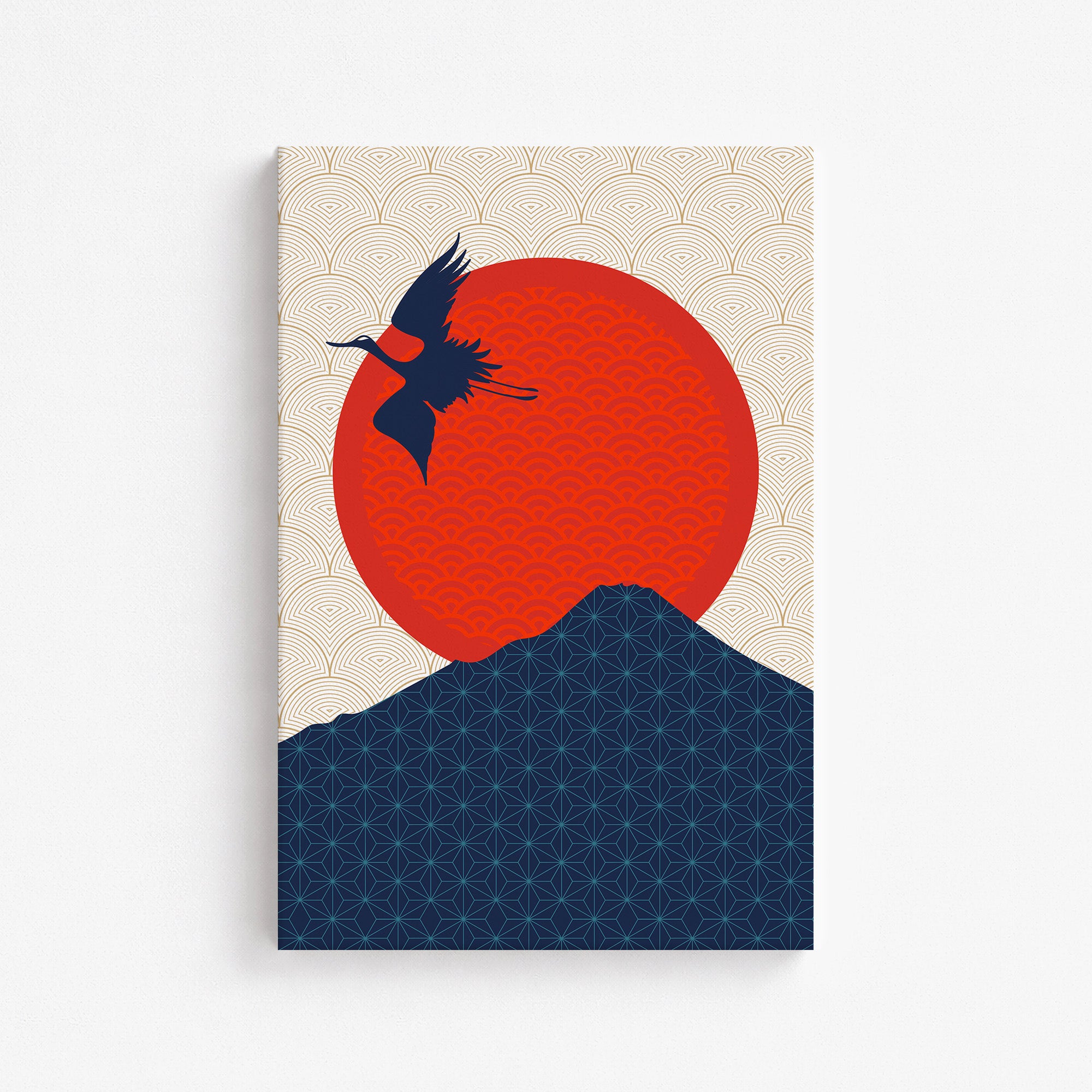 Crane At Crimson Sun