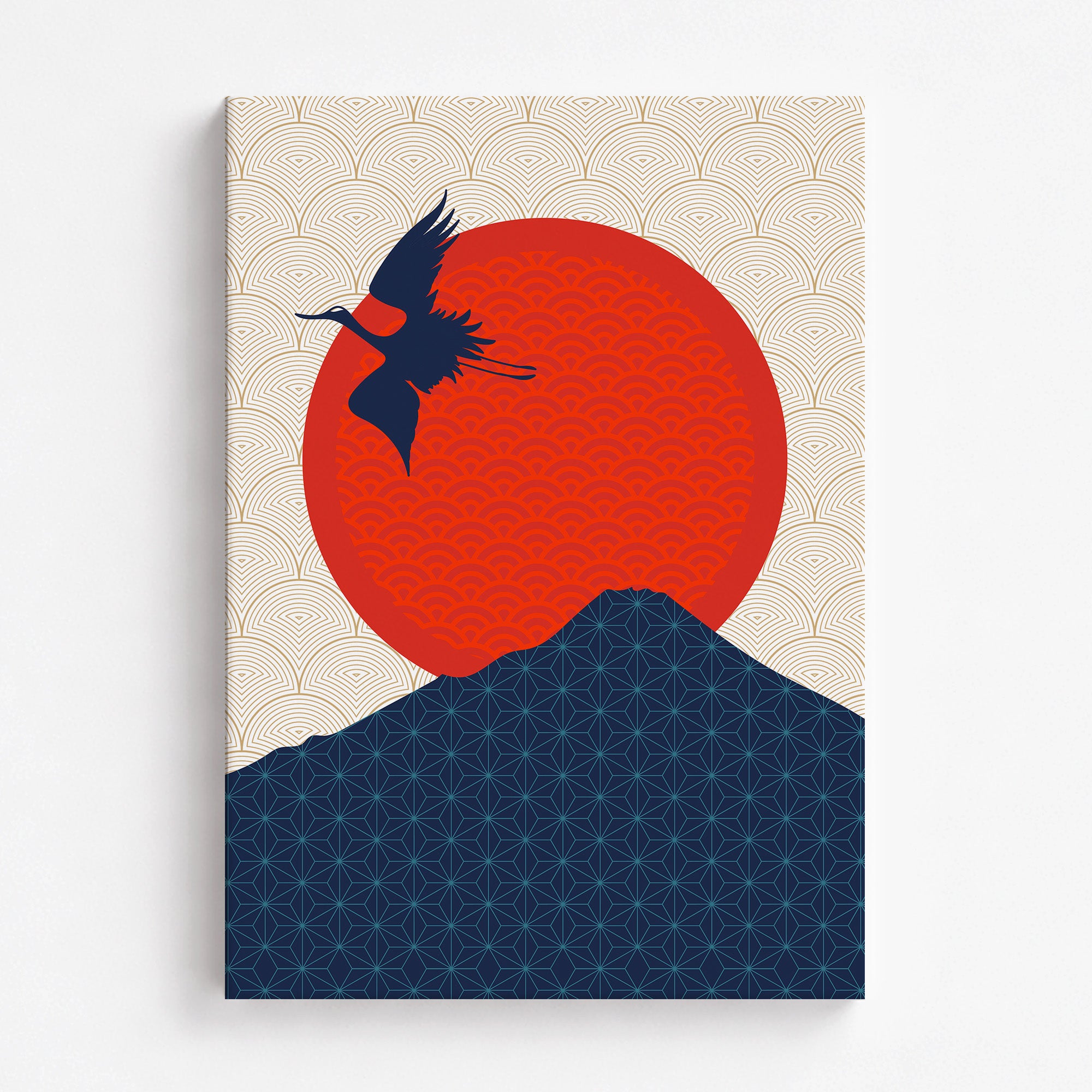 Crane At Crimson Sun