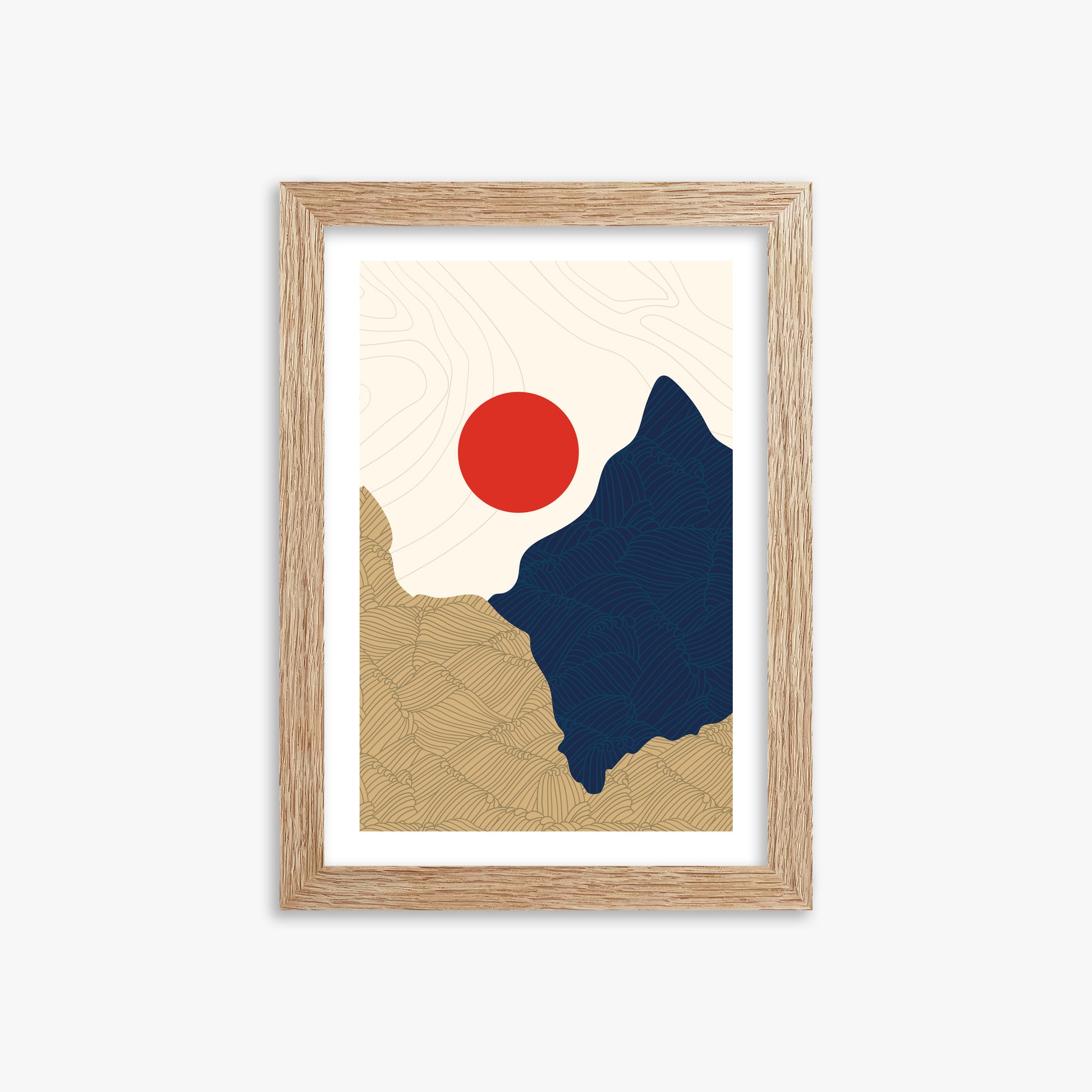 Sacred Gate Sunrise, 21x30cm Framed Poster With Raw Oak Frame