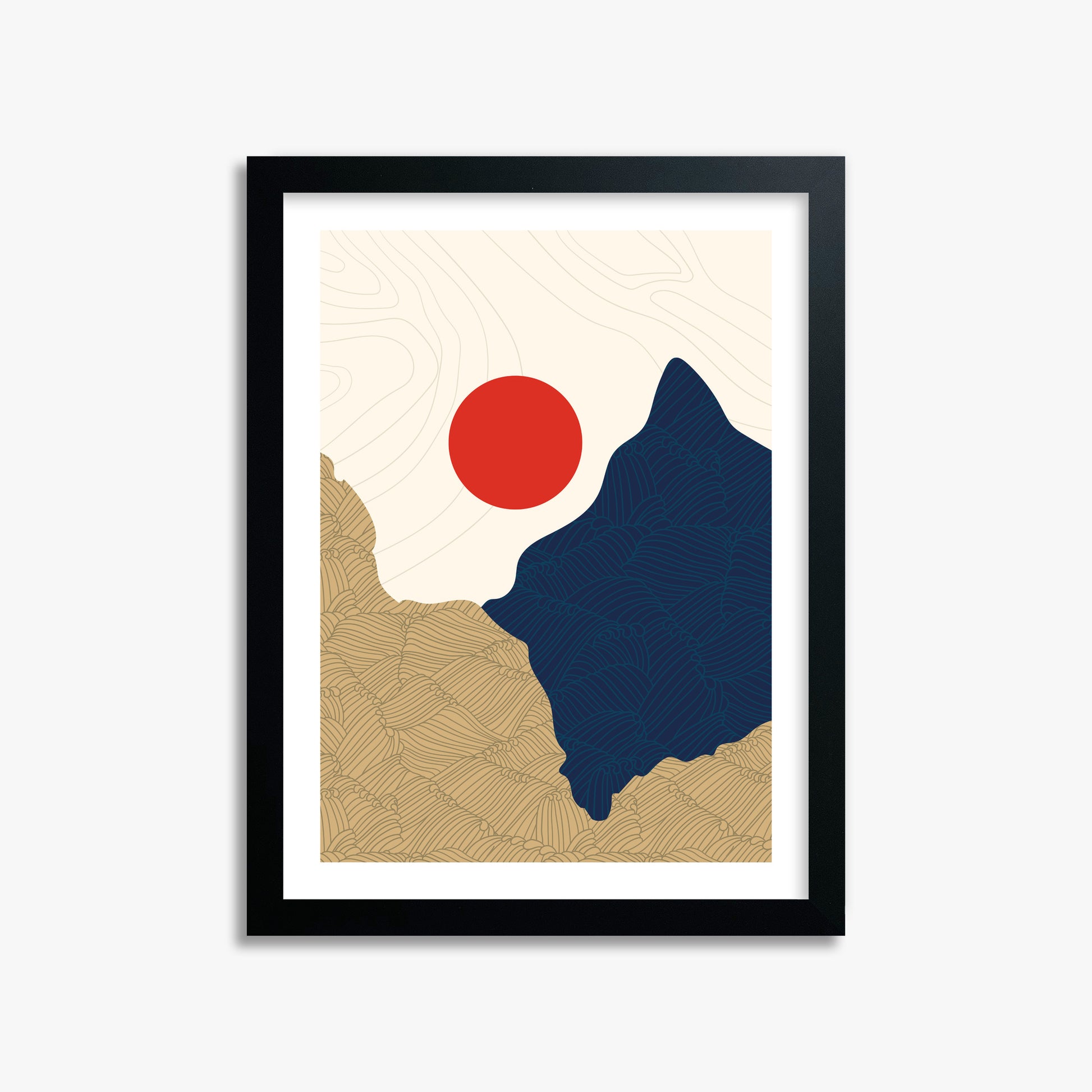 Sacred Gate Sunrise, 30x40cm Framed Poster With Black Frame