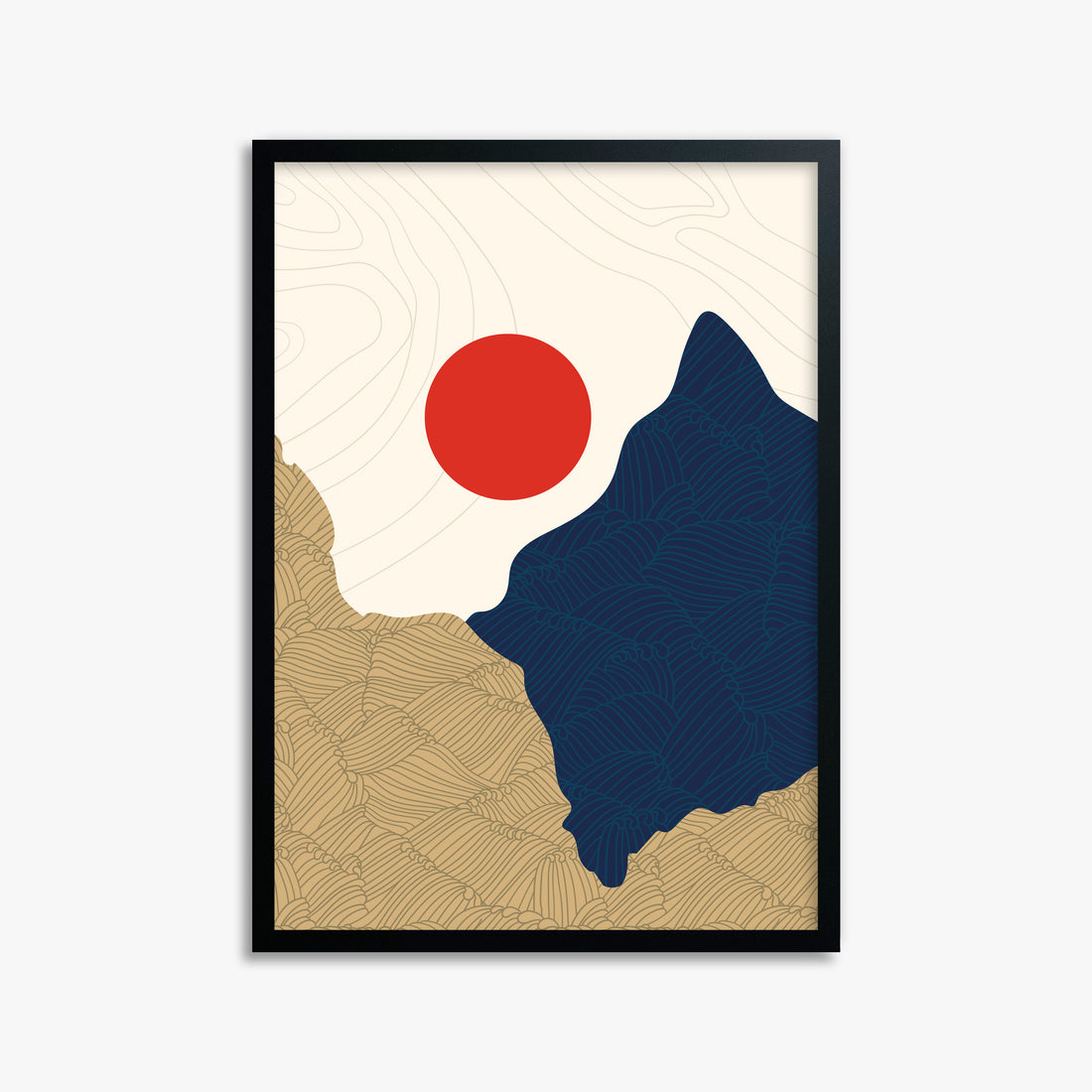 Sacred Gate Sunrise, 50x70cm Framed Poster With Black Frame