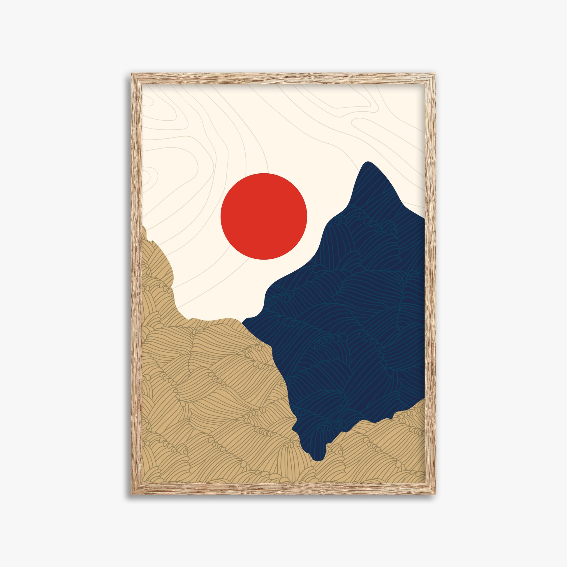 Sacred Gate Sunrise, 50x70cm Framed Poster With Raw Oak Frame