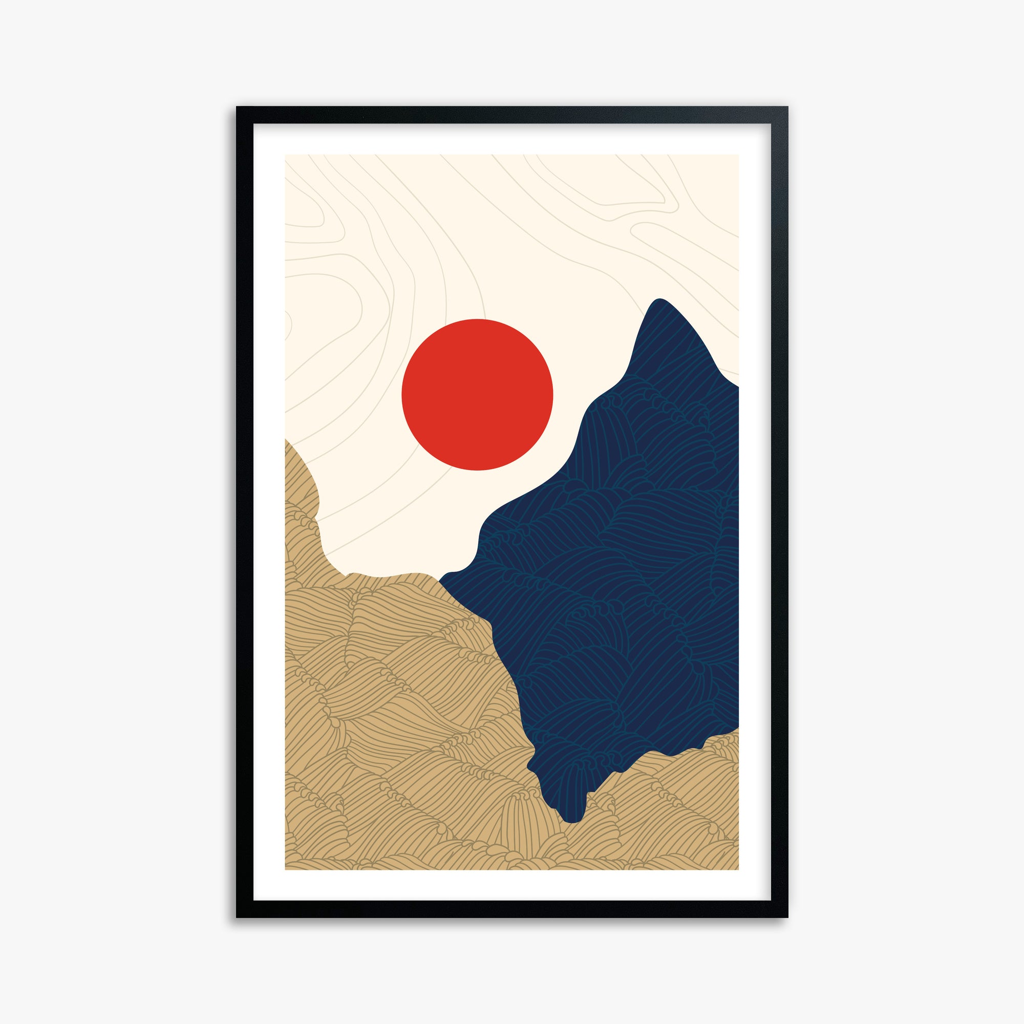 Sacred Gate Sunrise, 61x91cm Framed Poster With Black Frame